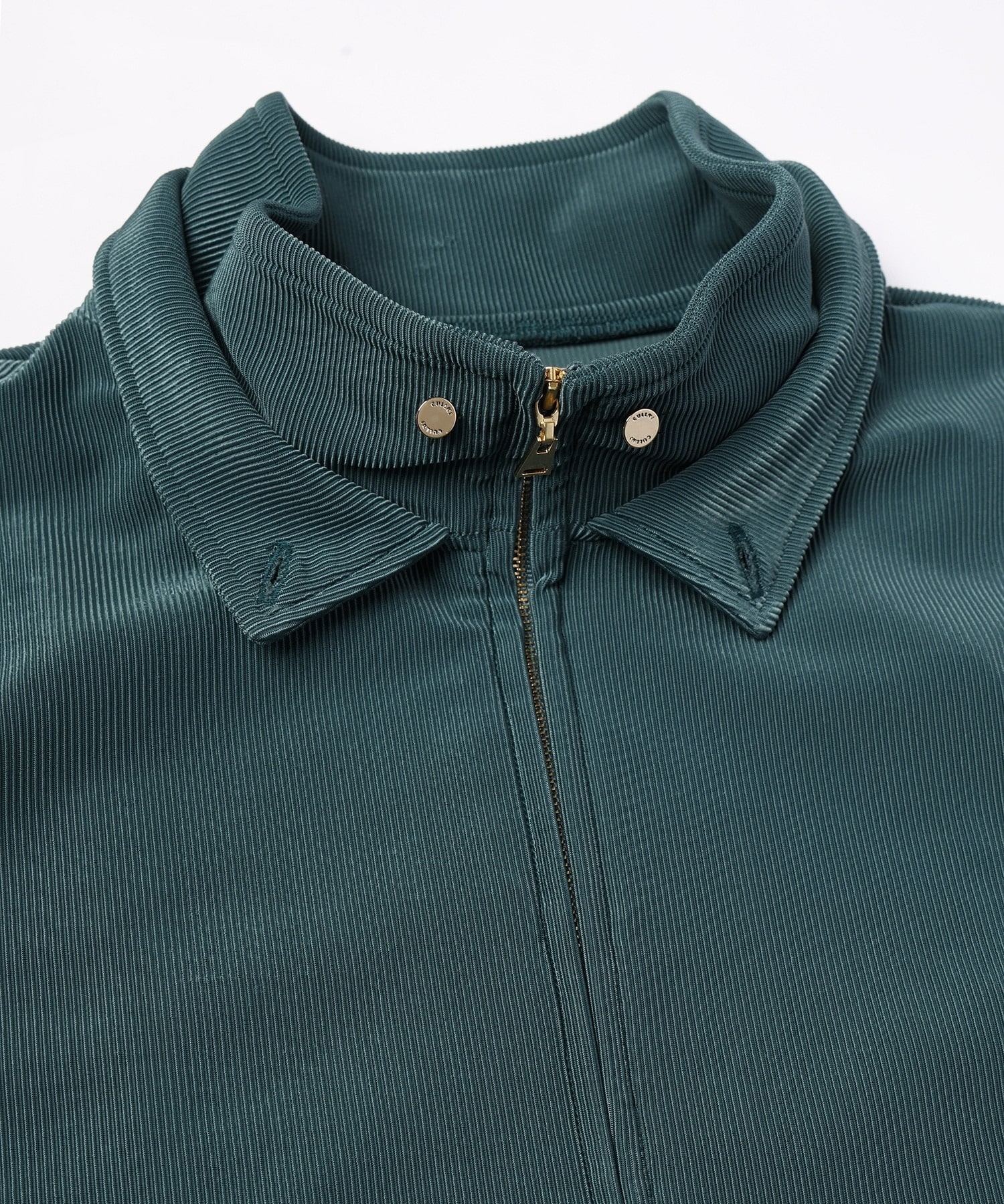Stretch Fiber Cord Pique Layered Collar Zip Up Blouson CULLNI