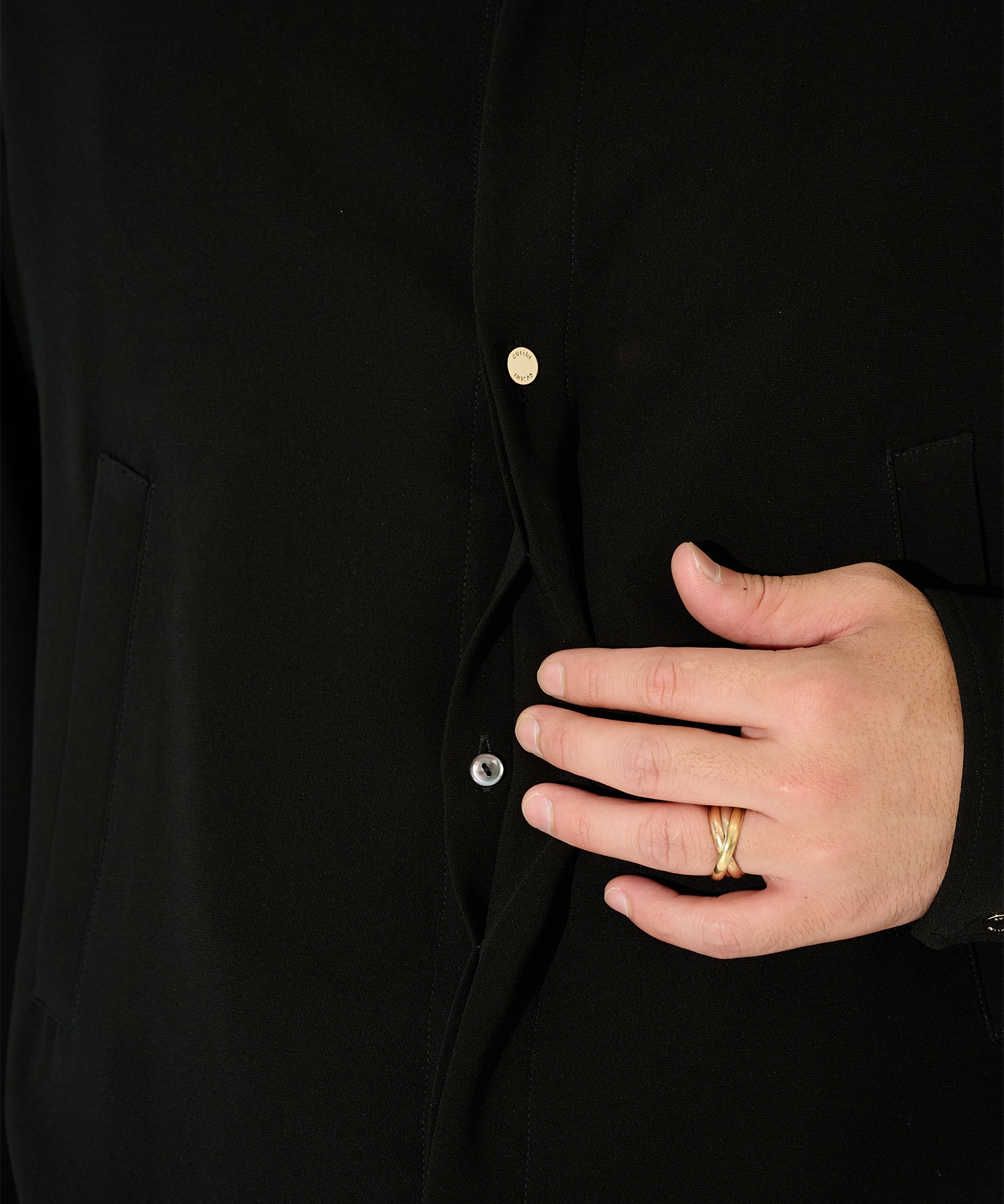 Triacetate Airy Cloth Long Sleeve Shirt Blouson CULLNI