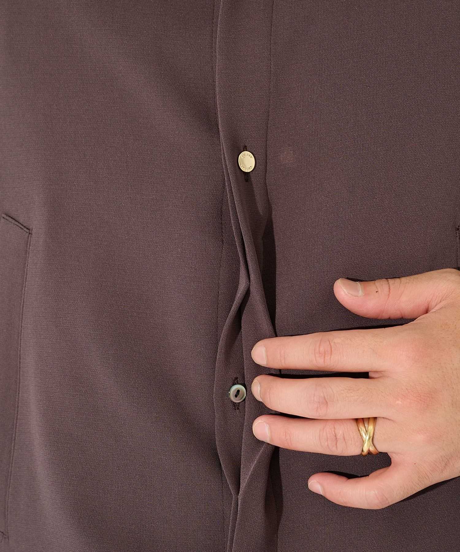 Triacetate Airy Cloth Long Sleeve Shirt Blouson CULLNI