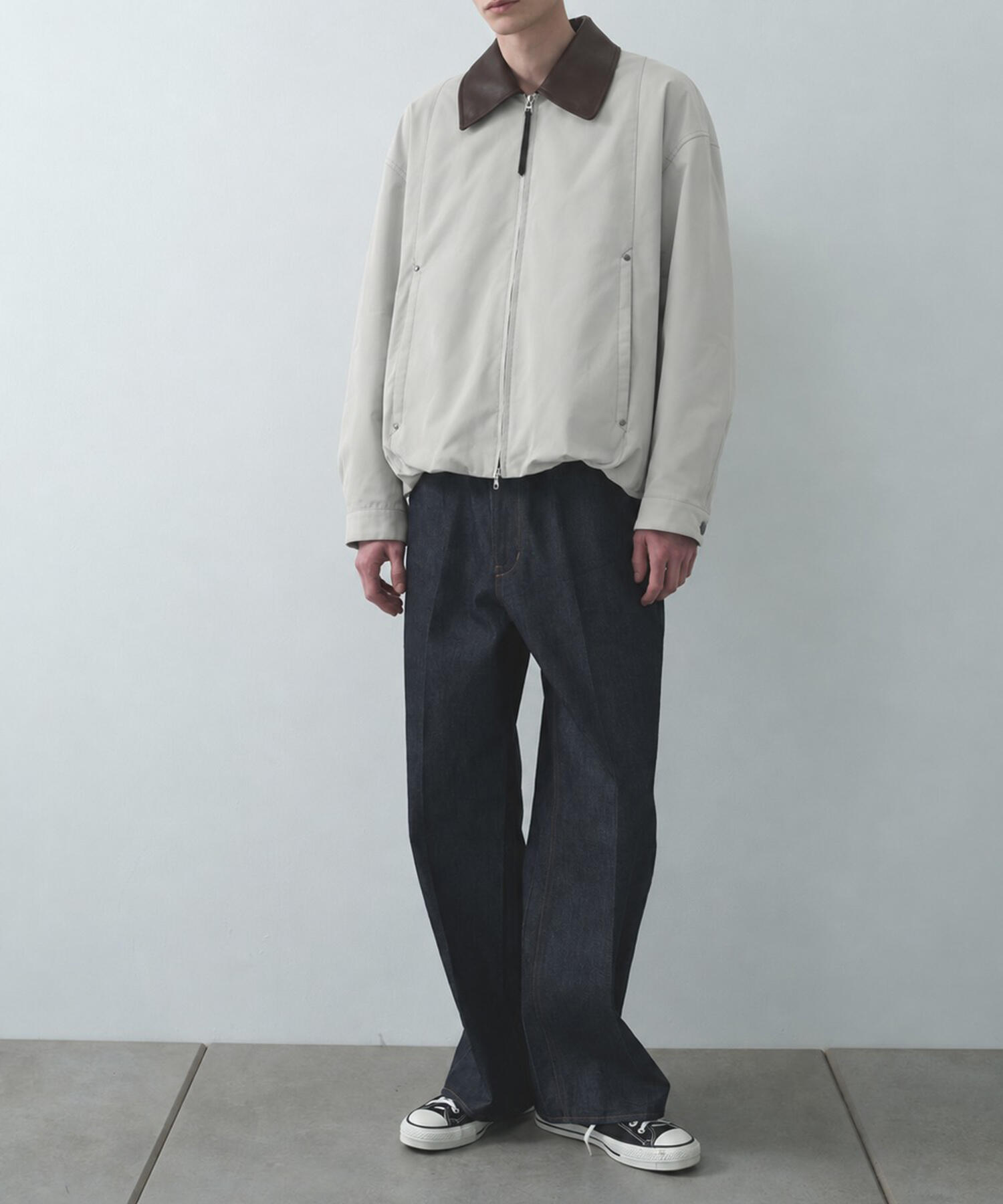 Leather collar Balloon Blouson STUDIOUS