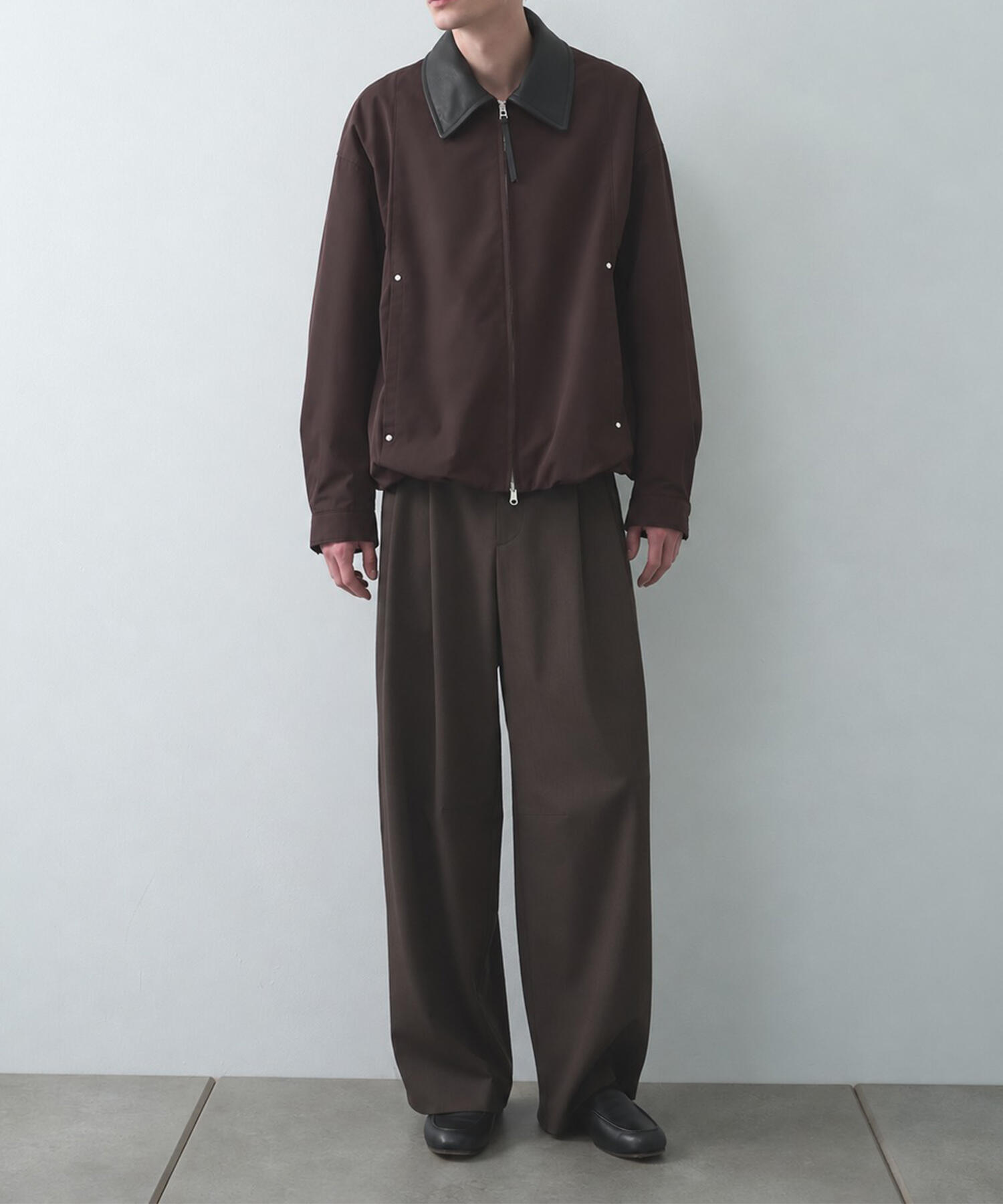 Leather collar Balloon Blouson STUDIOUS