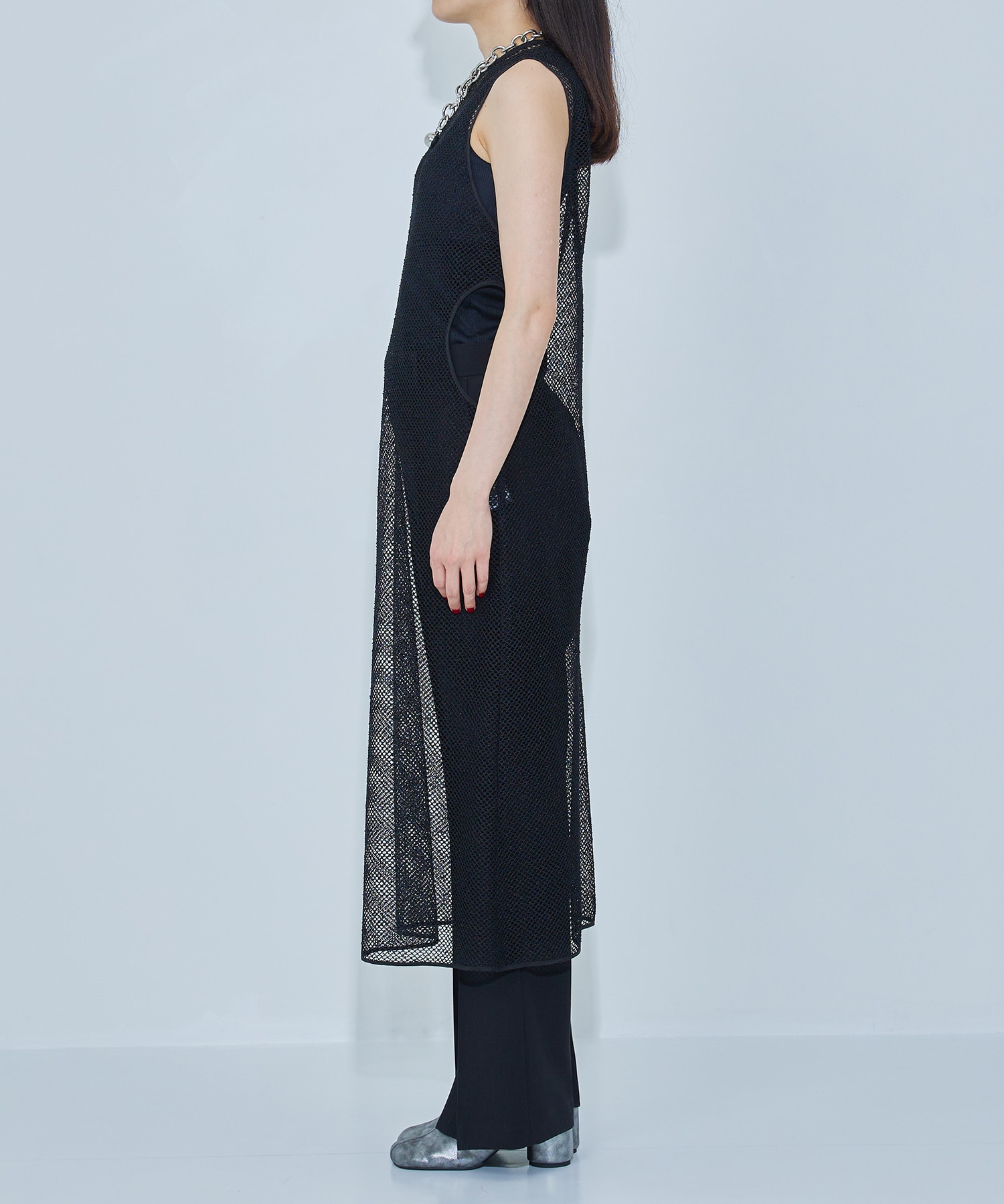 Waist Cut-Out Mesh Dress STUDIOUS