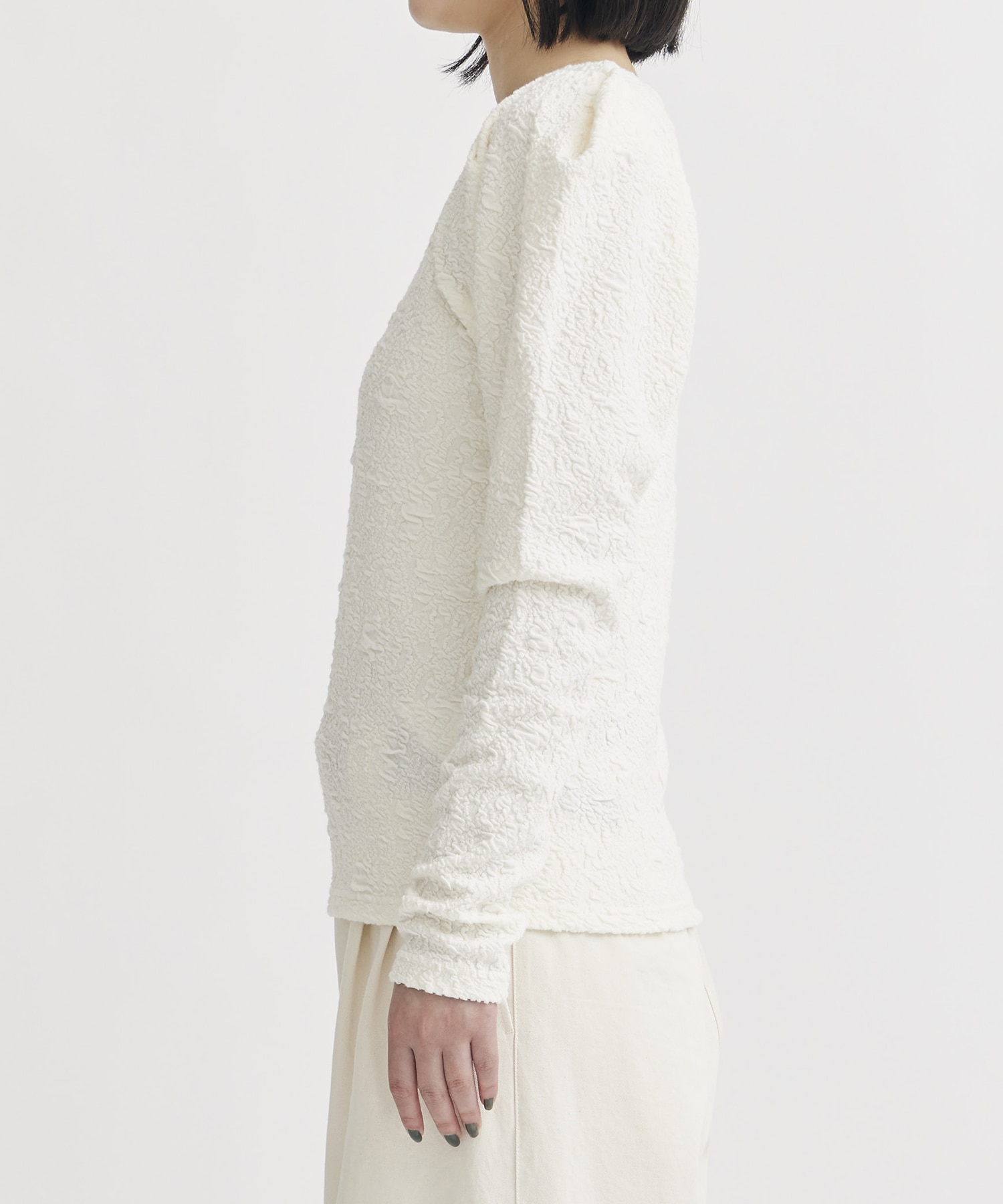Mutton Sleeve Stretch Lace Top STUDIOUS