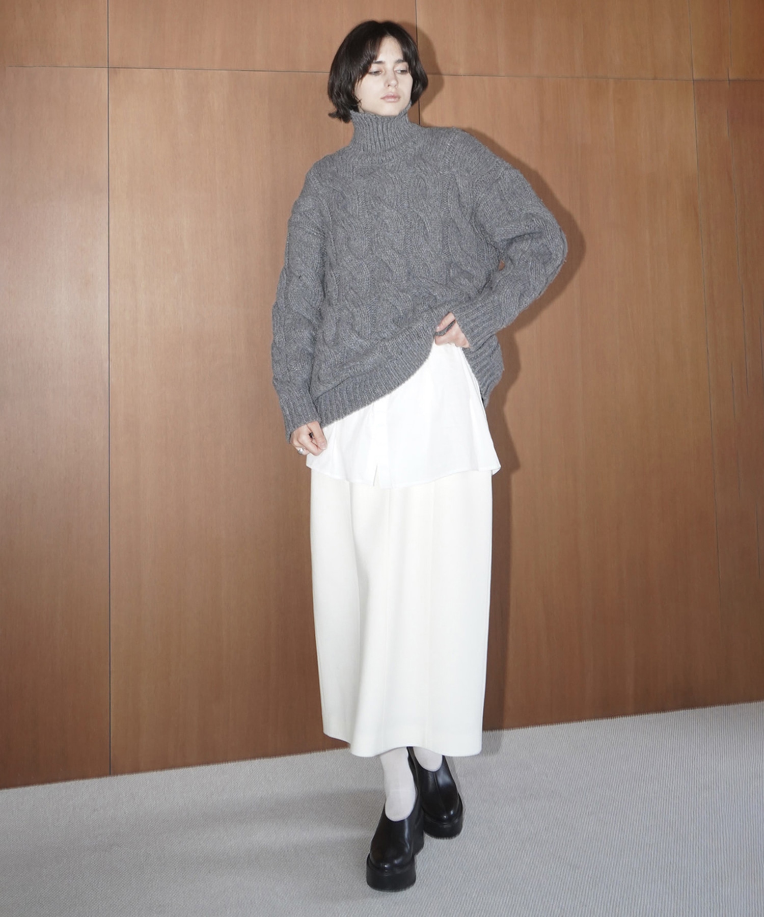 BIG CABLE OVER HAND KNIT TOPS CLANE