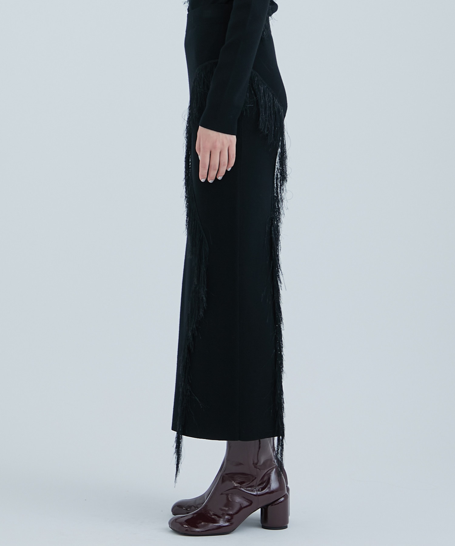 Fringe Detail Knit Skirt STUDIOUS