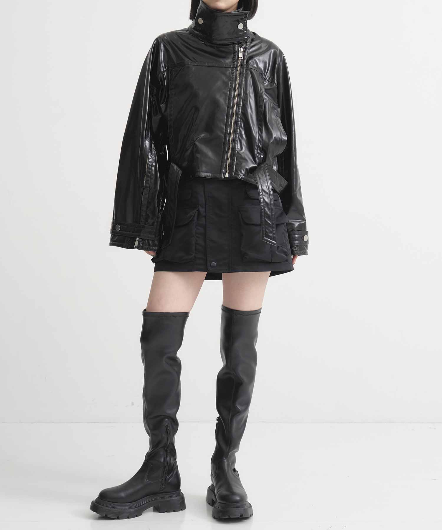 Patent Biker Jacket STUDIOUS