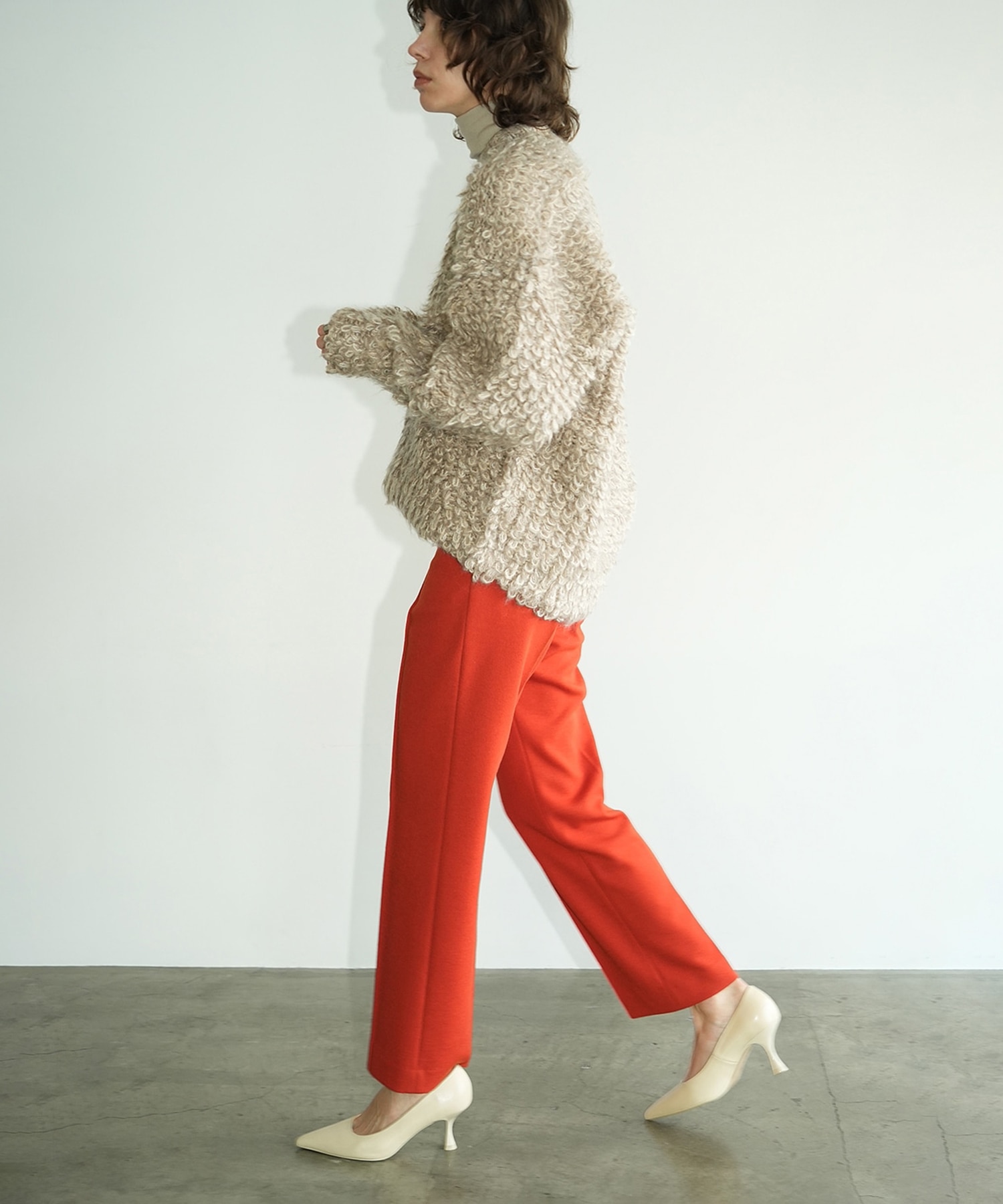 MIX LOOP MOHAIR KNIT TOPS CLANE