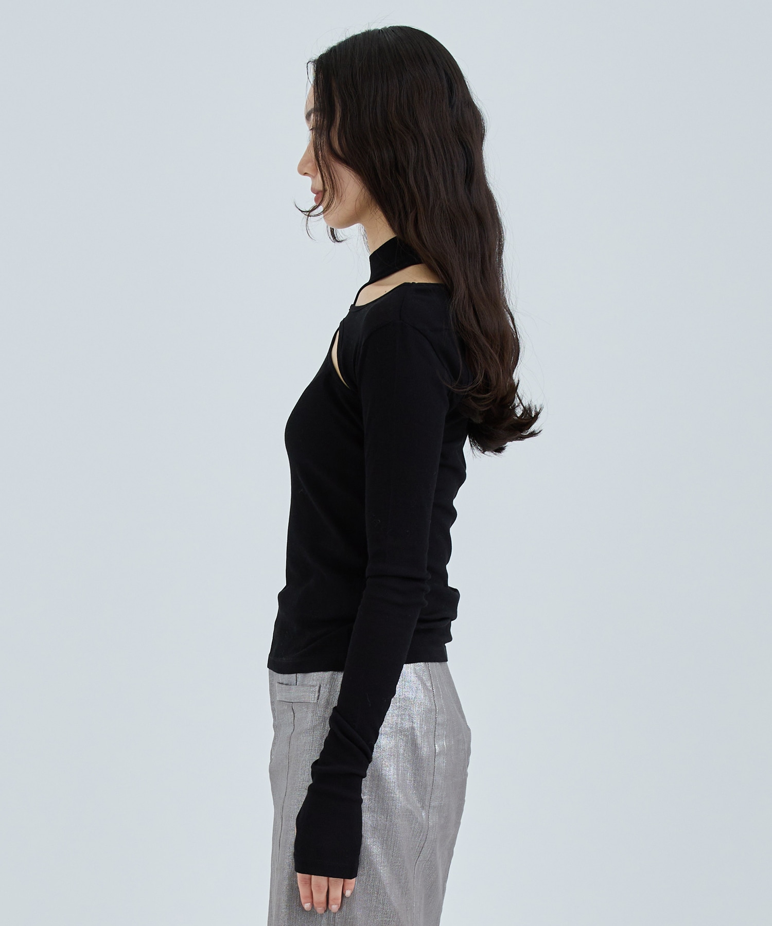 RIB LAYERED HI-NECK TOP JOHN LAWRENCE SULLIVAN