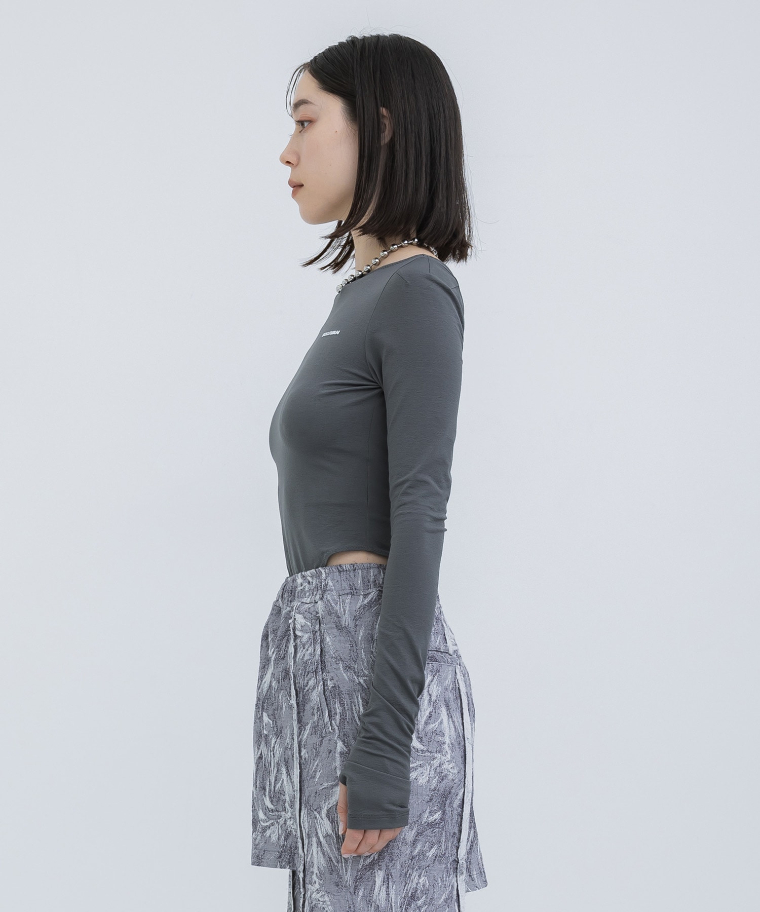 WRINKLED JERSEY BODY SUIT TOP JOHN LAWRENCE SULLIVAN