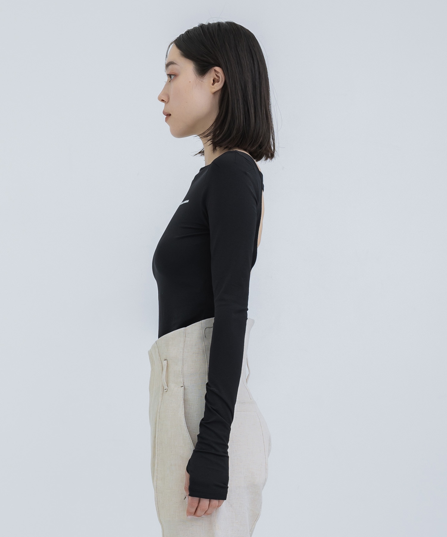 WRINKLED JERSEY BODY SUIT TOP JOHN LAWRENCE SULLIVAN