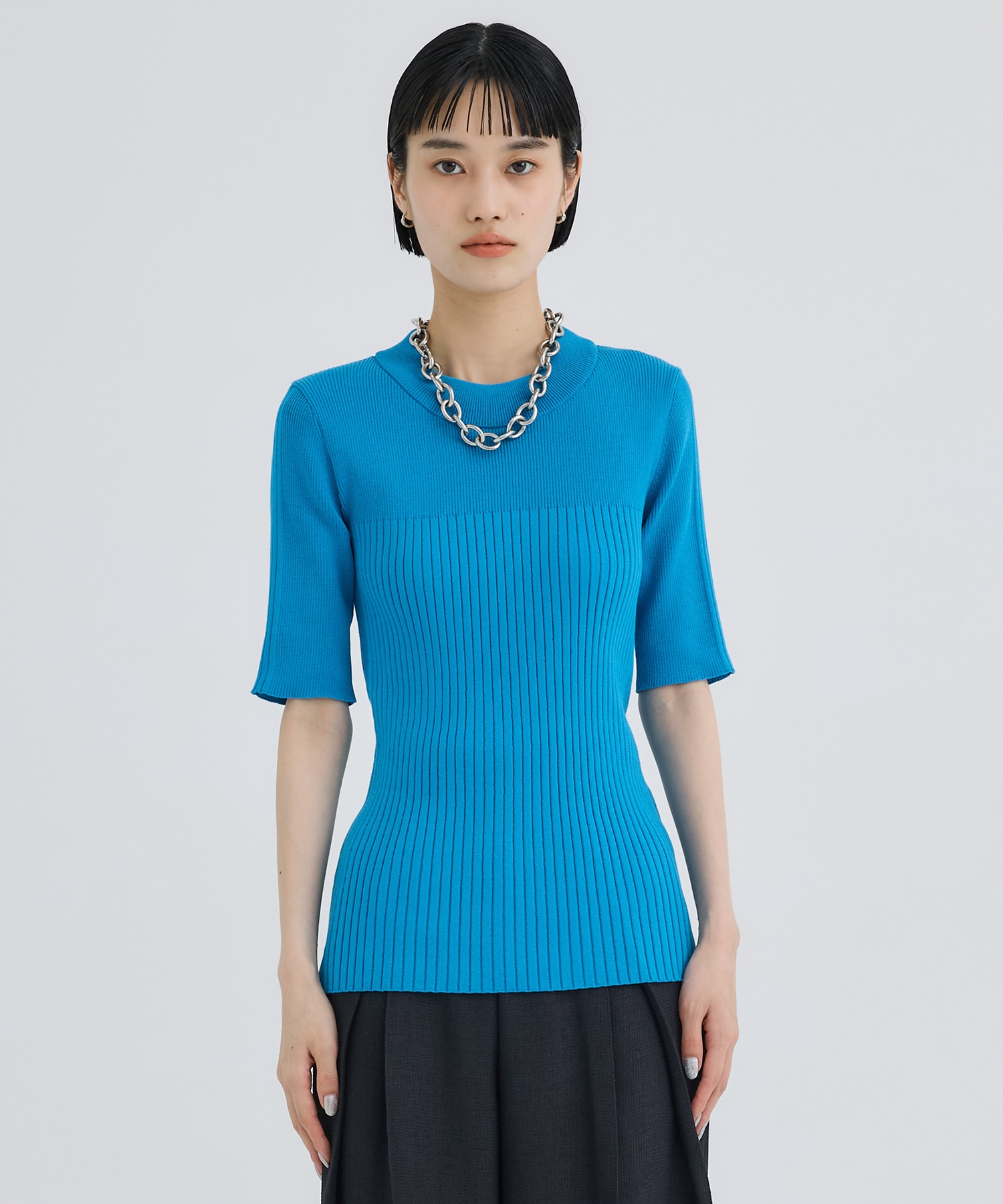 別注HALF SLEEVE RIB TOP WRAPINKNOT