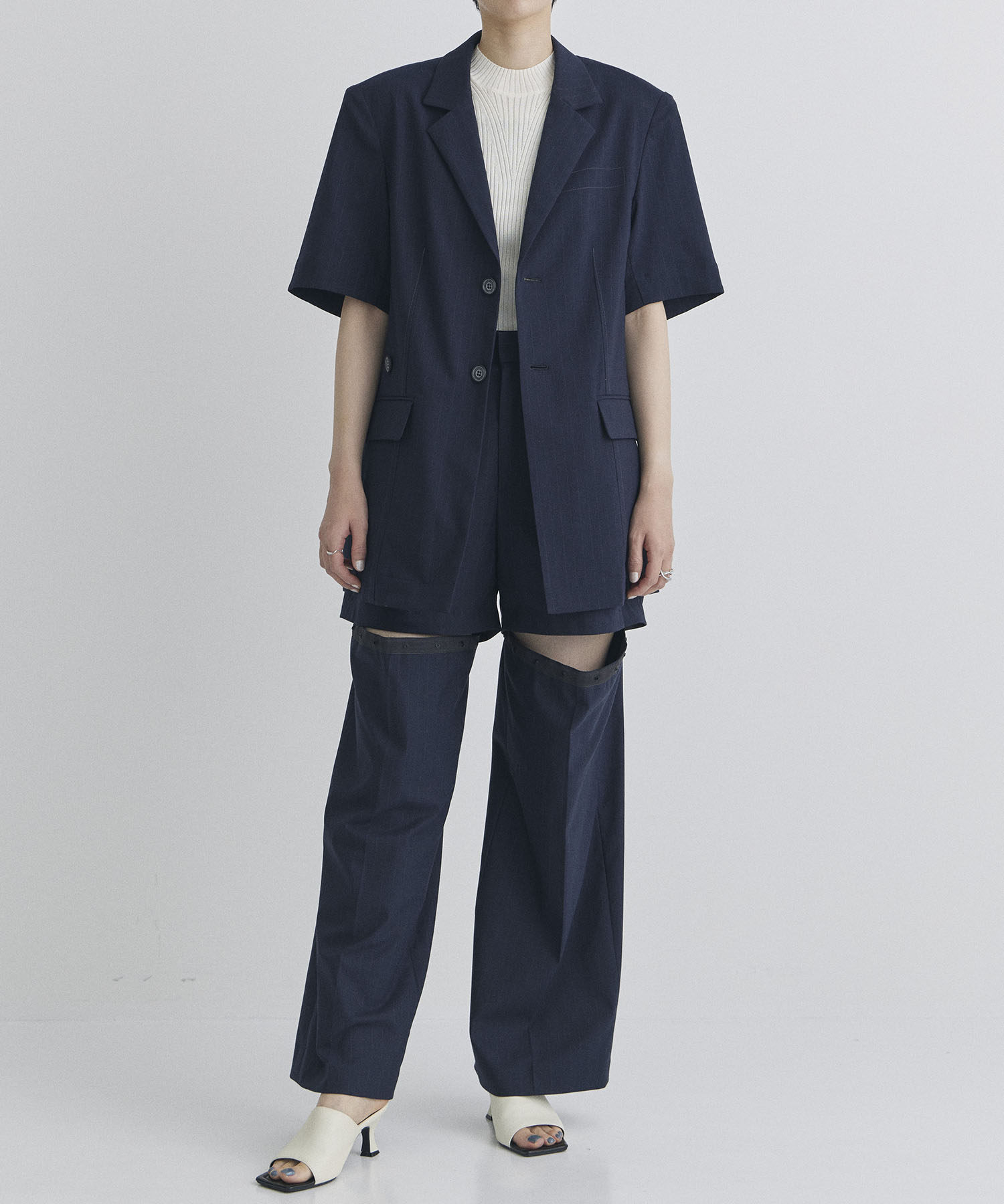 Pinstripe 2way Length Trousers STUDIOUS
