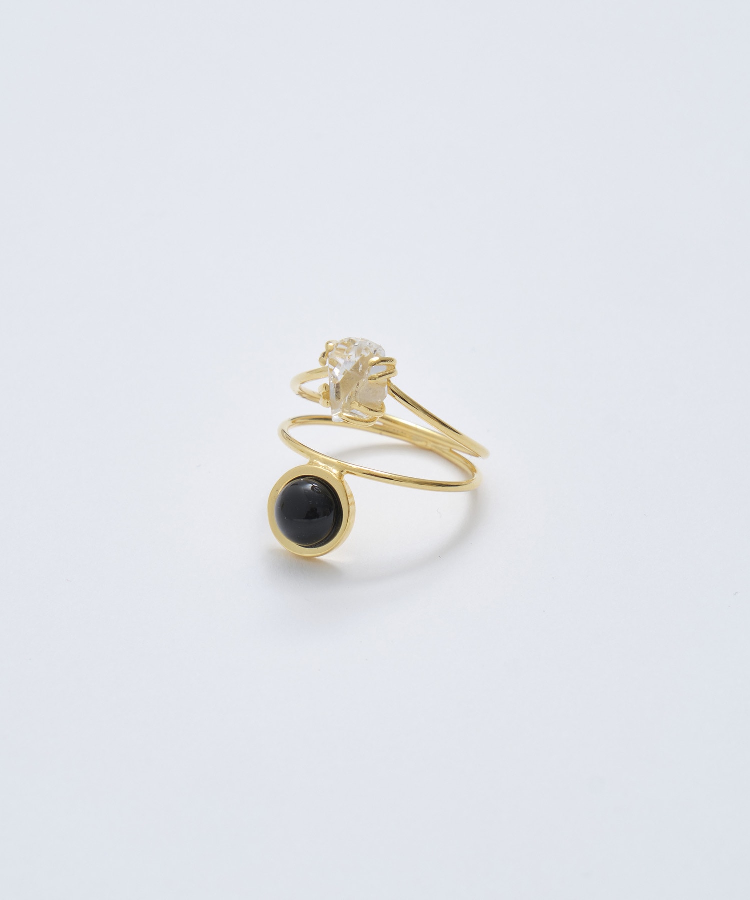 Harkimer quarts double ring ±BALANCE