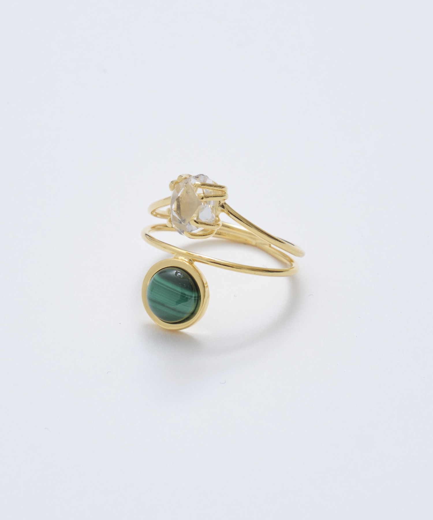 Harkimer quarts double ring ±BALANCE