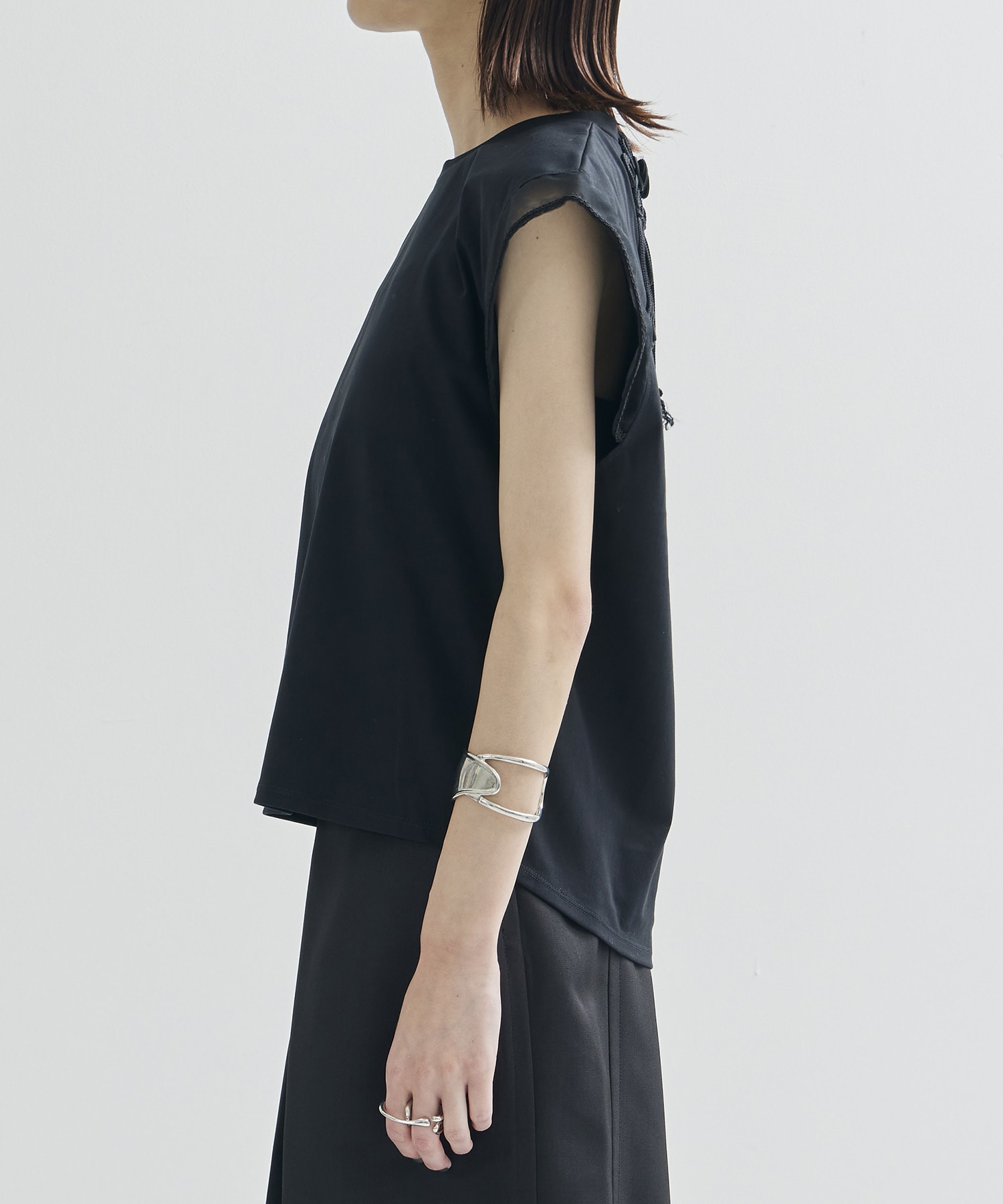 別注China ribbon no sleeve T-shirt tanakadaisuke