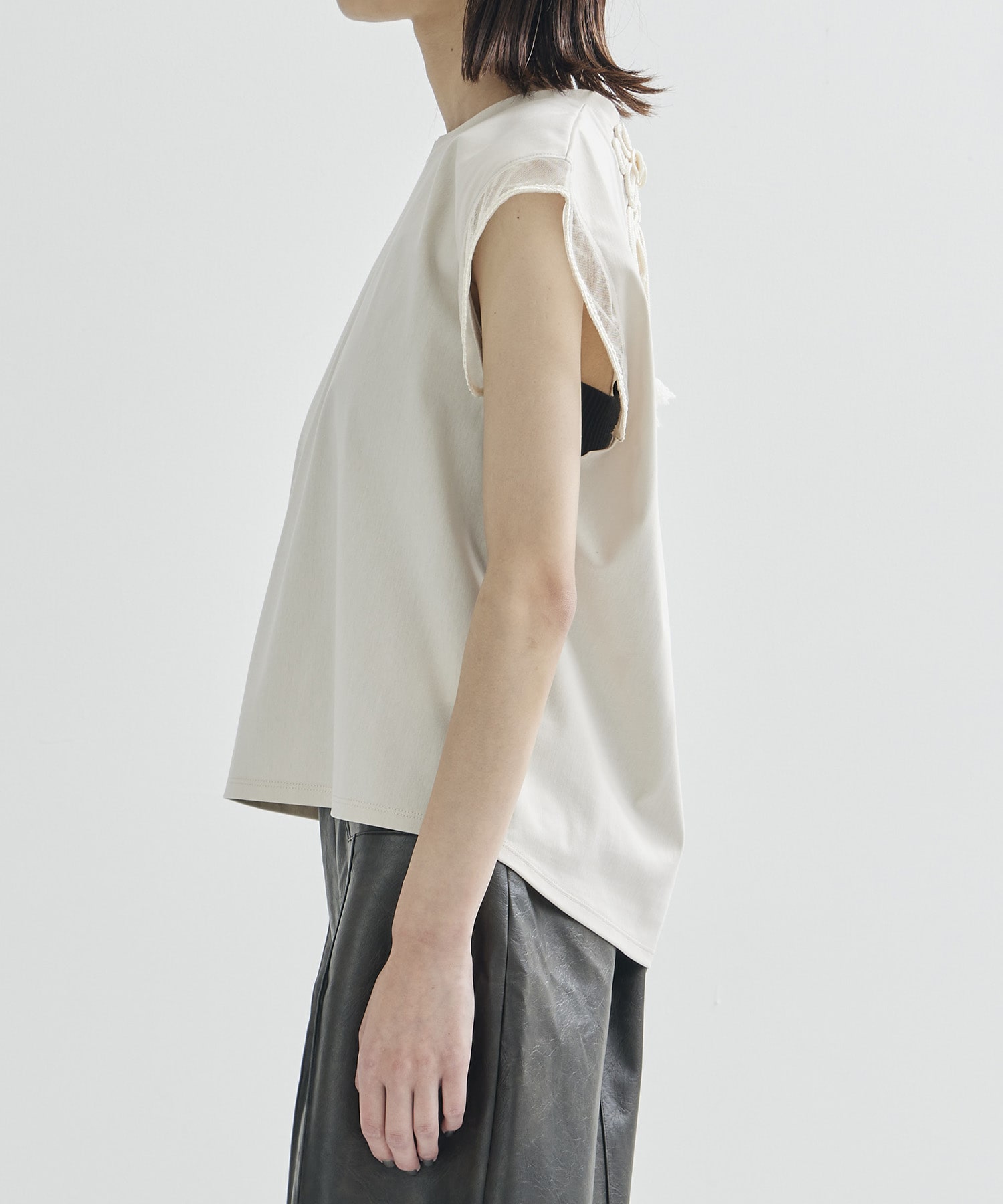 別注China ribbon no sleeve T-shirt tanakadaisuke