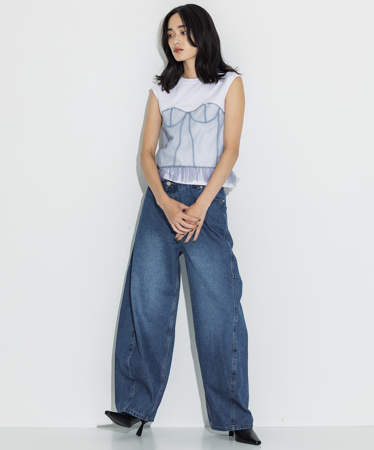 別注Tulle Corsert T-shirt VIVIANO