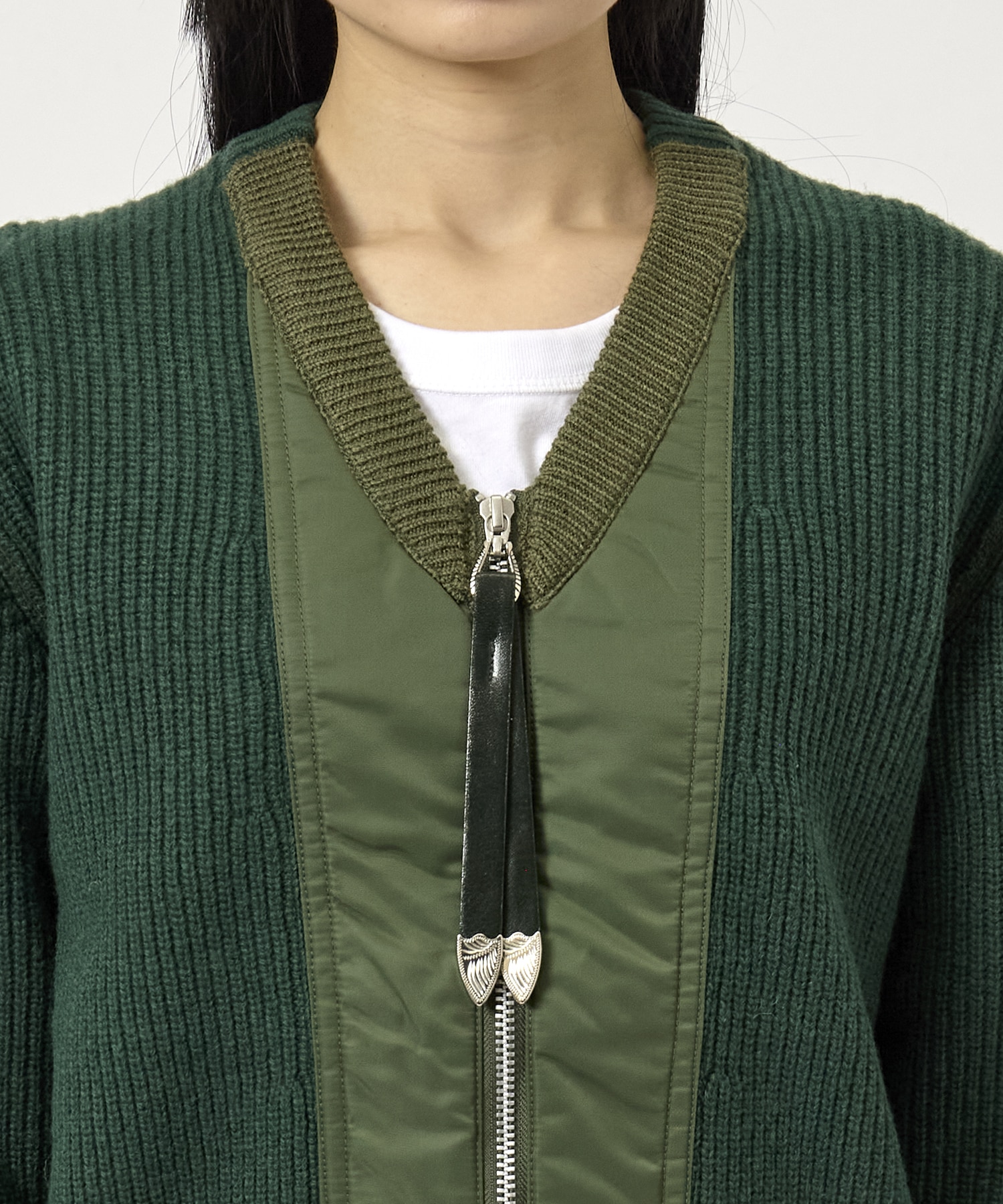 Wool knit zip cardigan TOGA