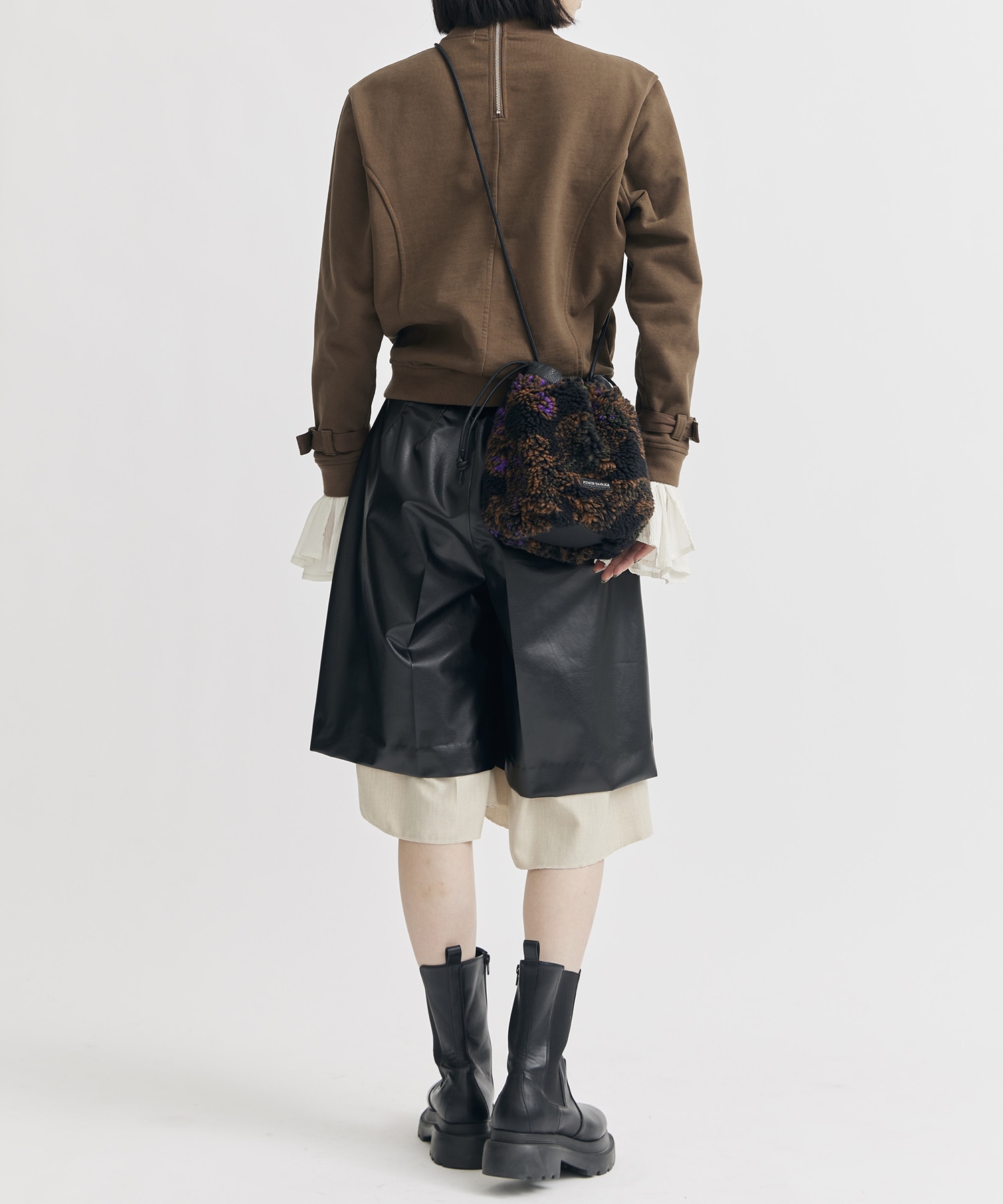 別注jacquard boa drawstring bag FUMIE=TANAKA