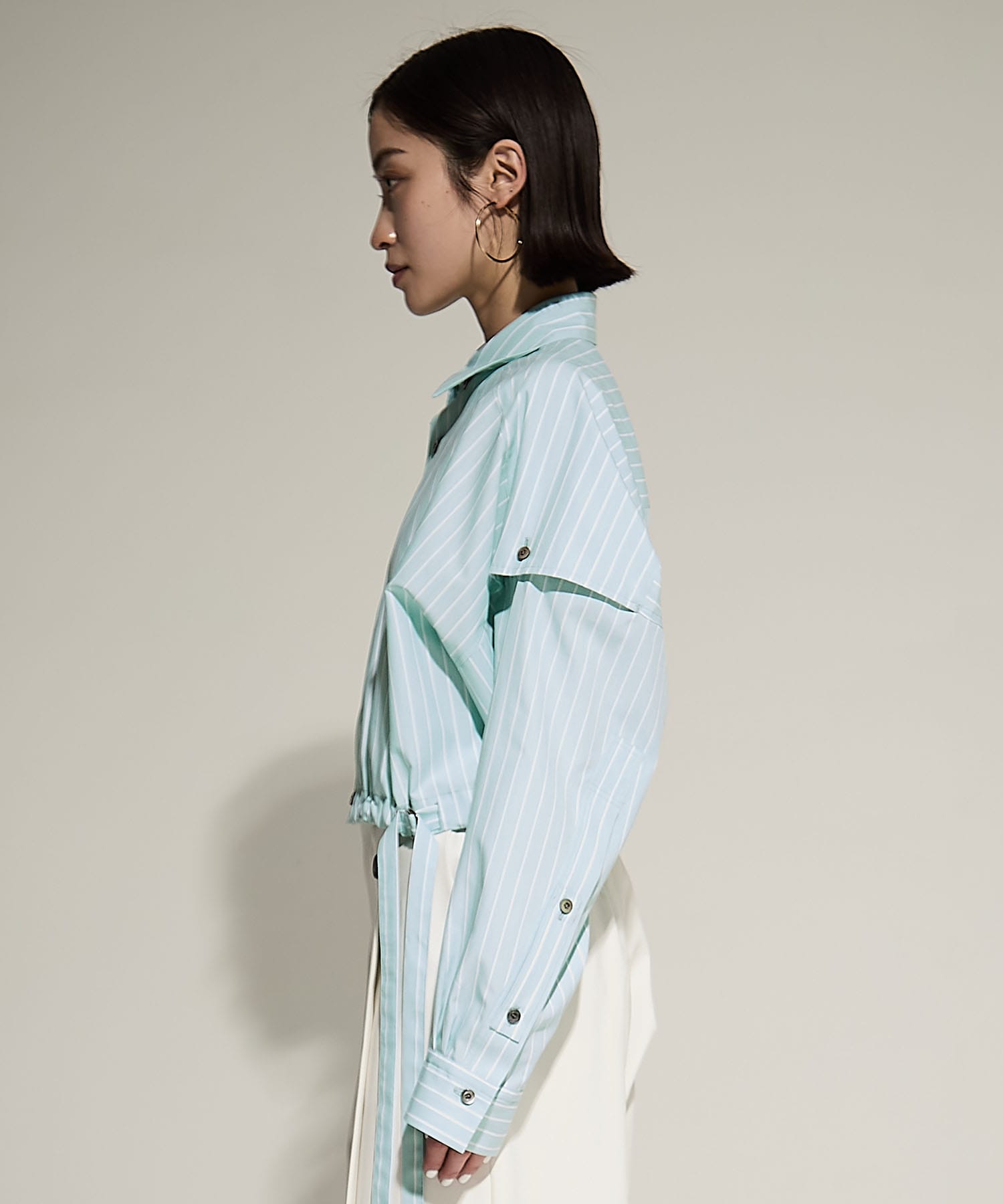 Double Belt Cropped Shirt UJOH