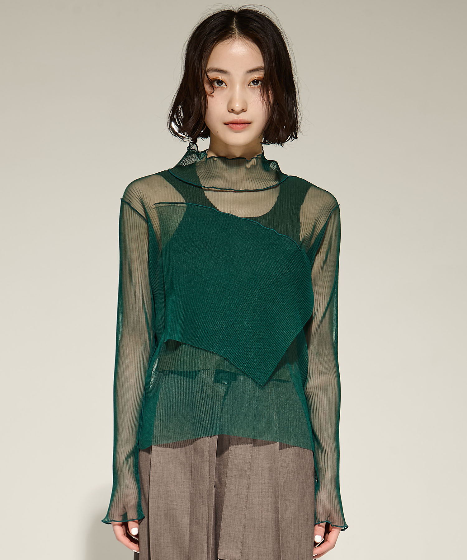 SHEER LAYERED LONG SLEEVE TOP kotohayokozawa