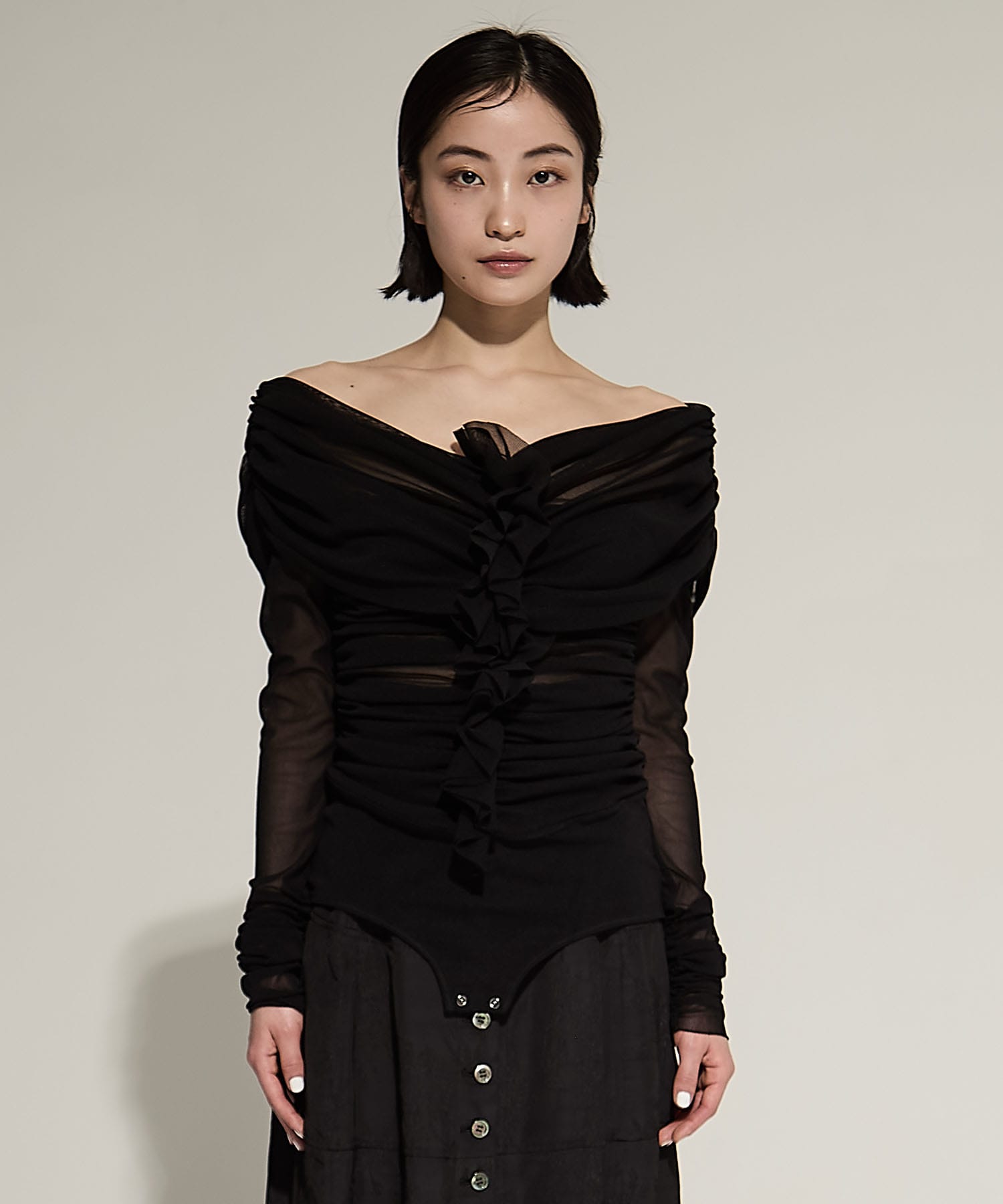 TULLE FRILLED BODYSUIT FETICO