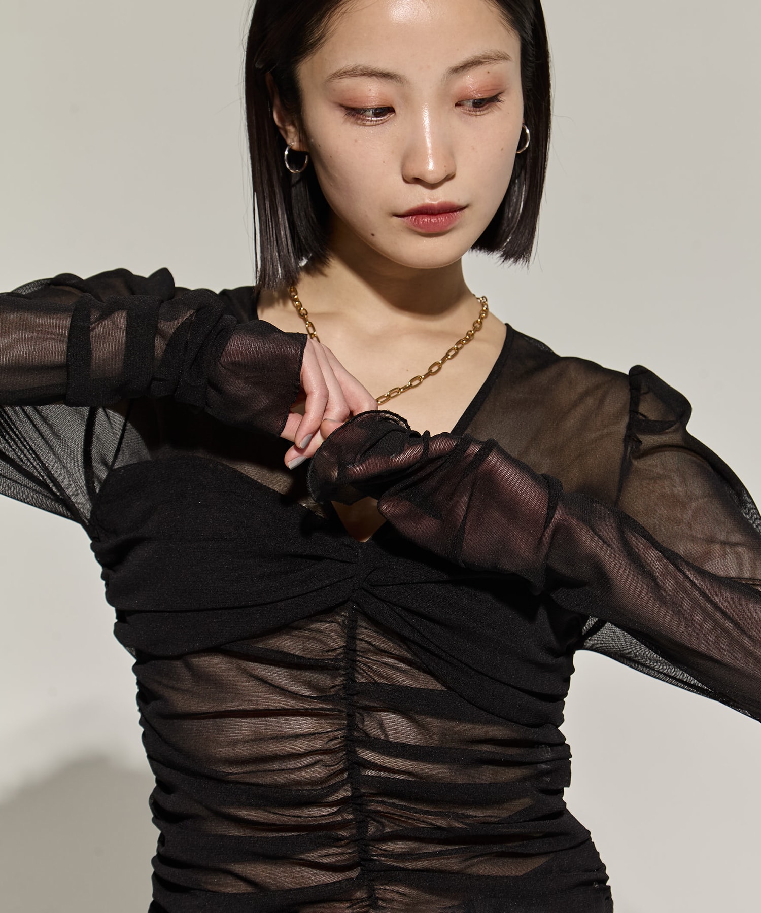 別注TULLE GATHERED TOP FETICO