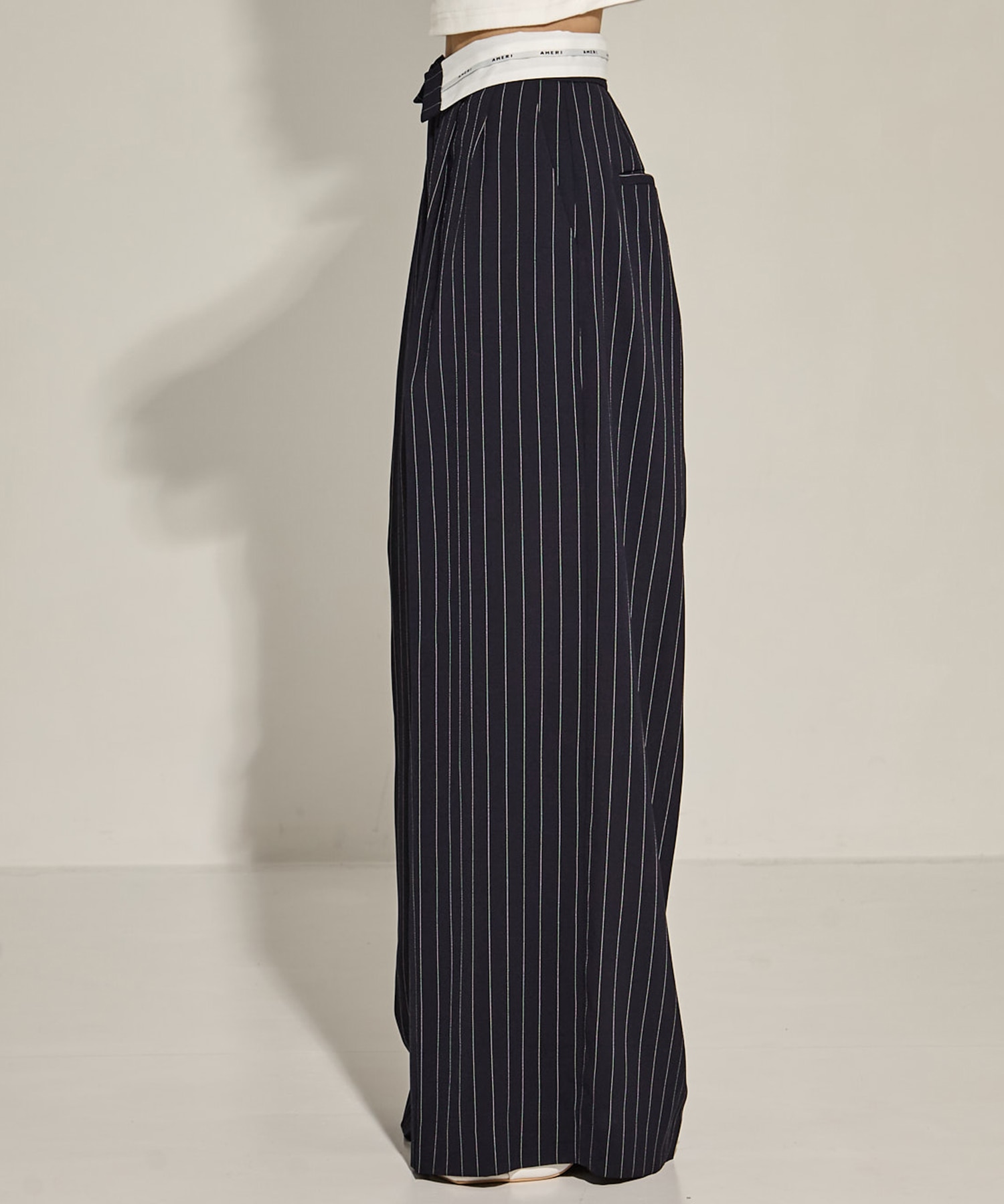 TURN BACK WATIST WIDE PANTS AMERI