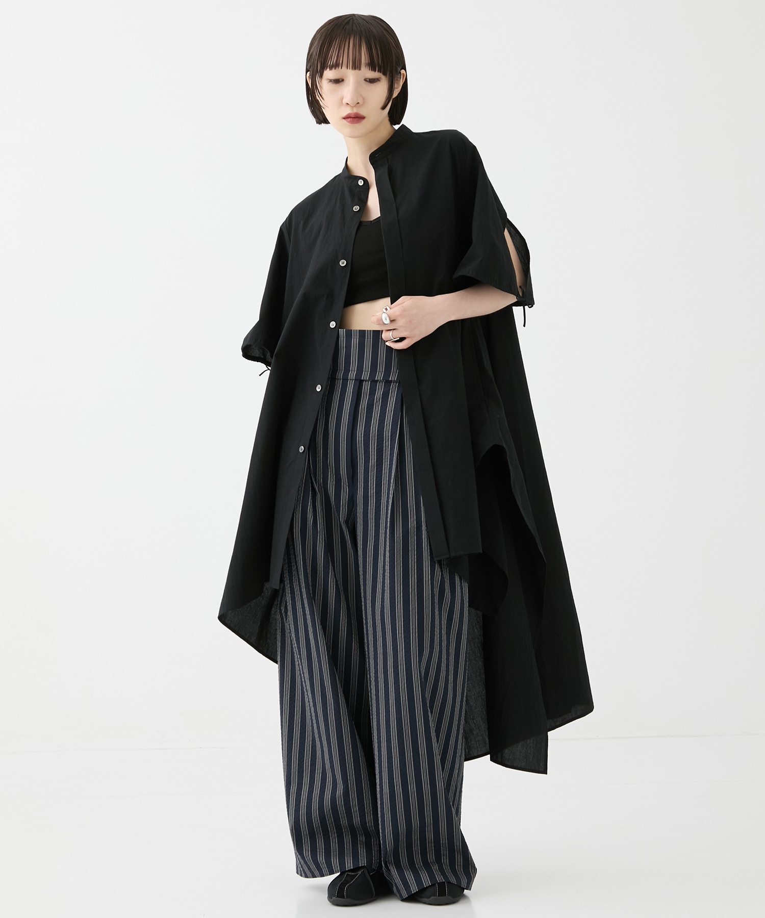 別注Coボイルサッカーケープスリーブシャツ FEMMENT