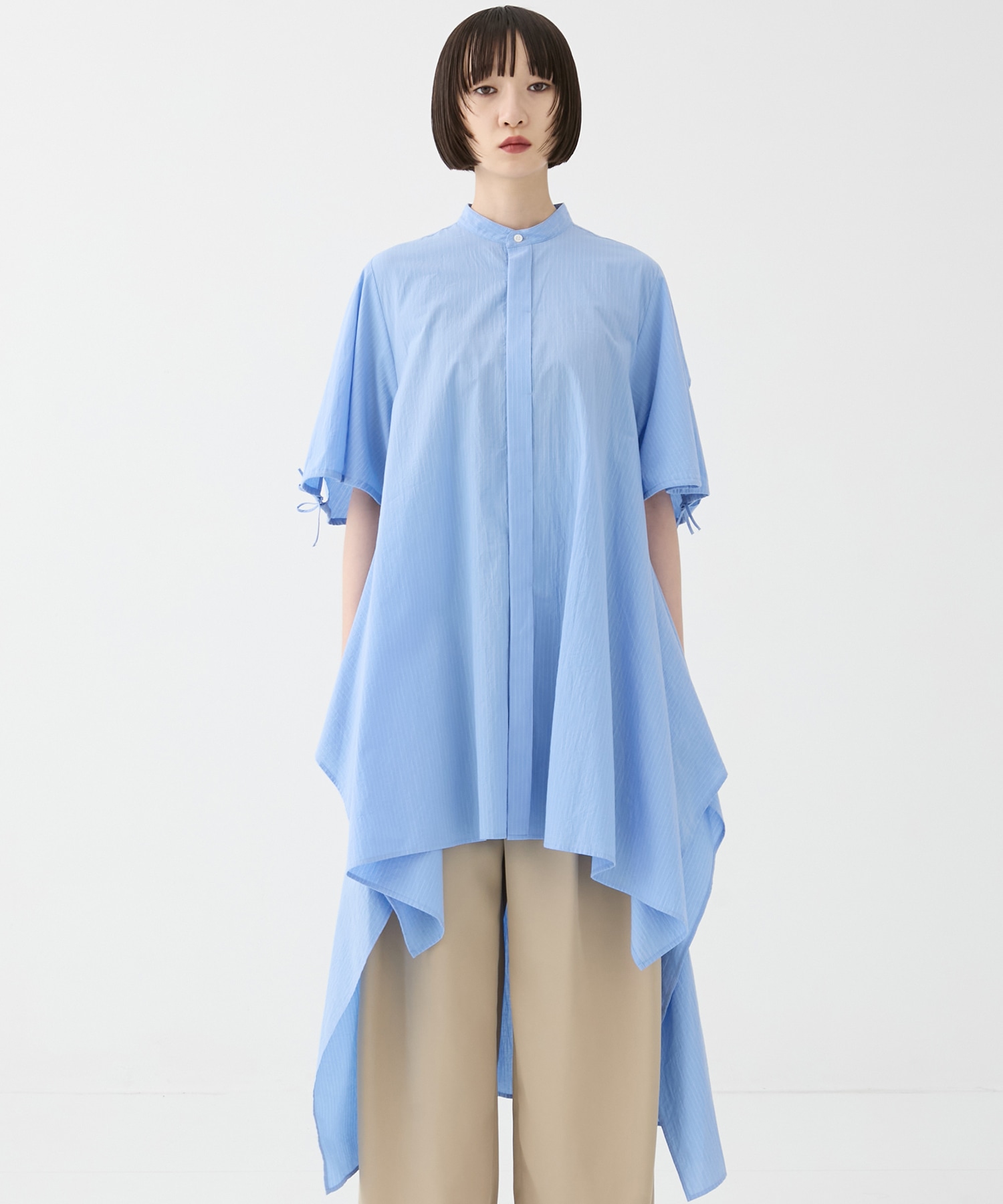 別注Coボイルサッカーケープスリーブシャツ FEMMENT