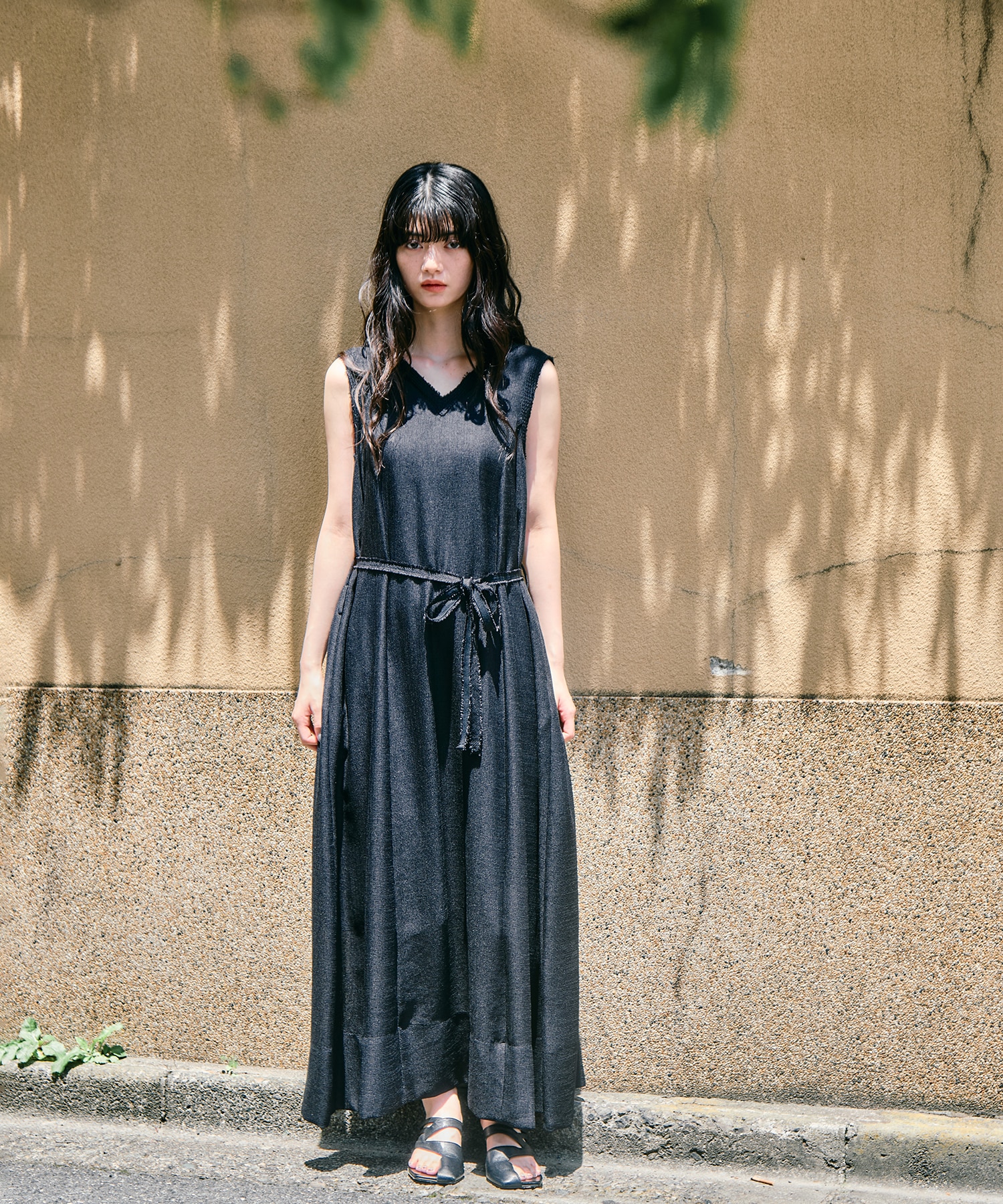 V Neck Sleeveless Mesh Dress STUDIOUS