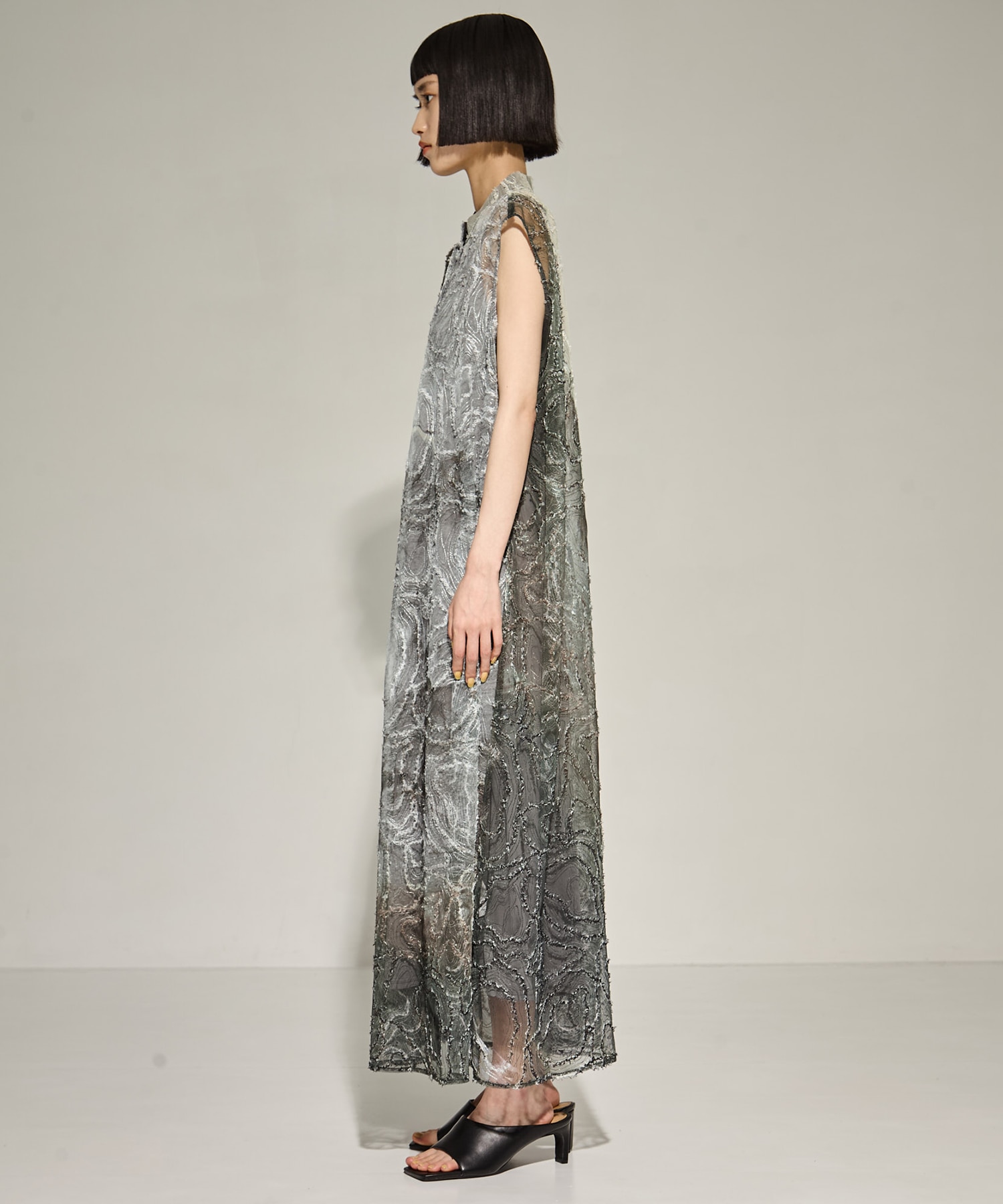 RIPPLE SHAGGY ART DRESS AMERI