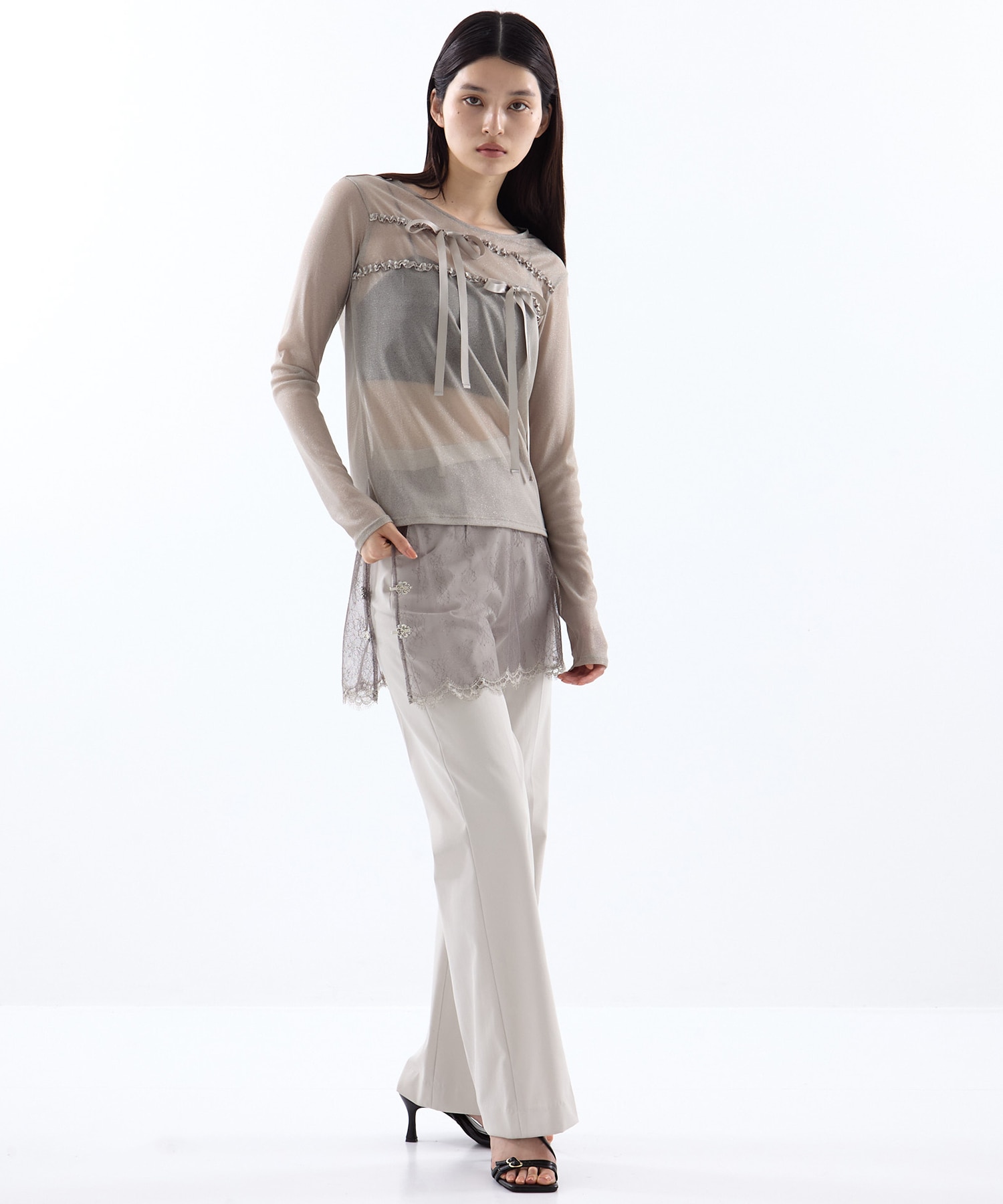 別注SHEER RIBON SKIN TOPS HOUGA