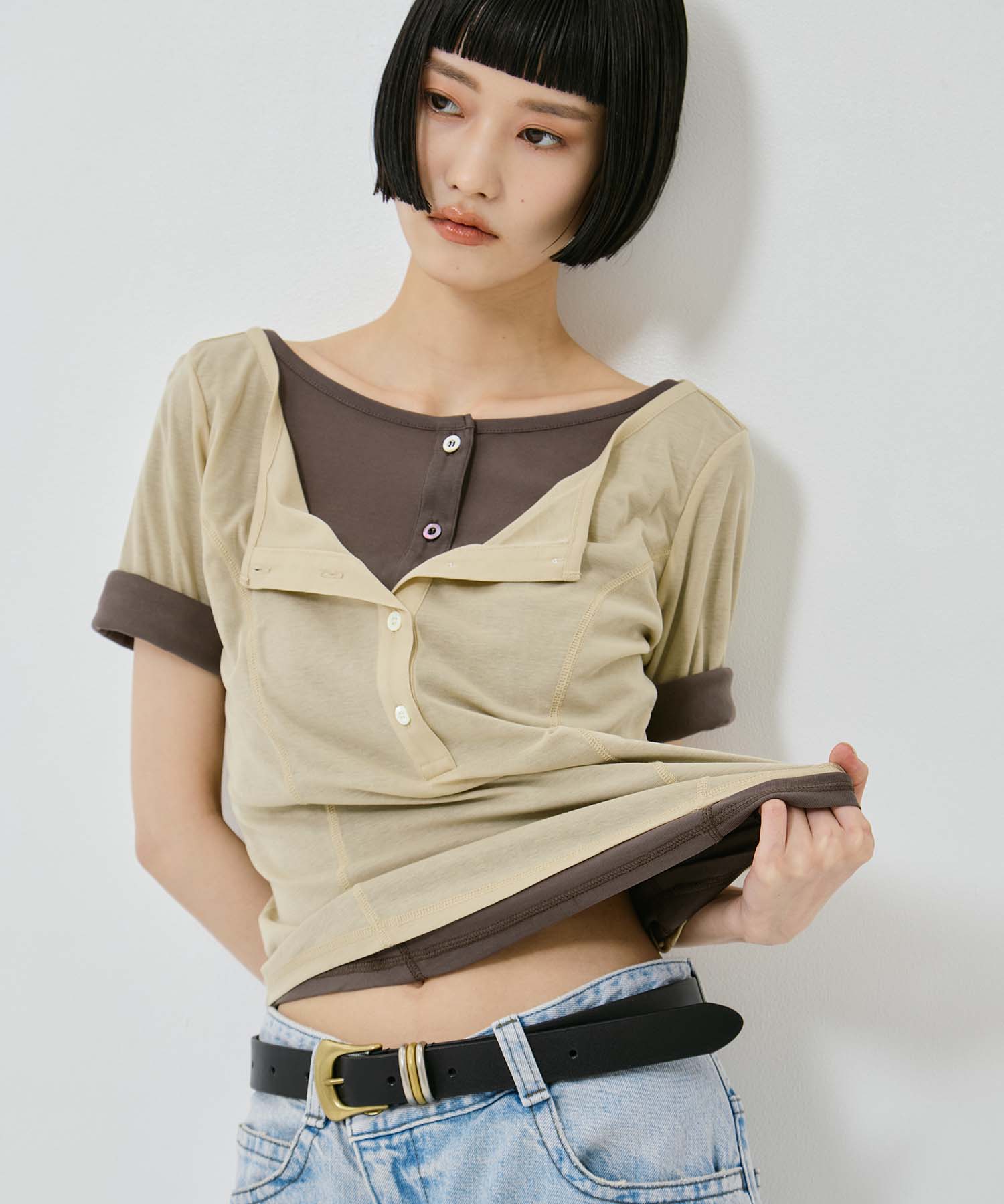 2Pac Henry Neck Tee STUDIOUS