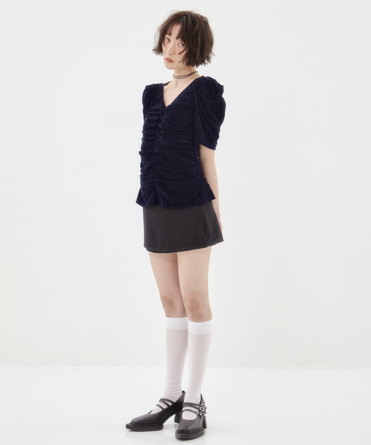 別注VELOUR GATHERD TOP FETICO