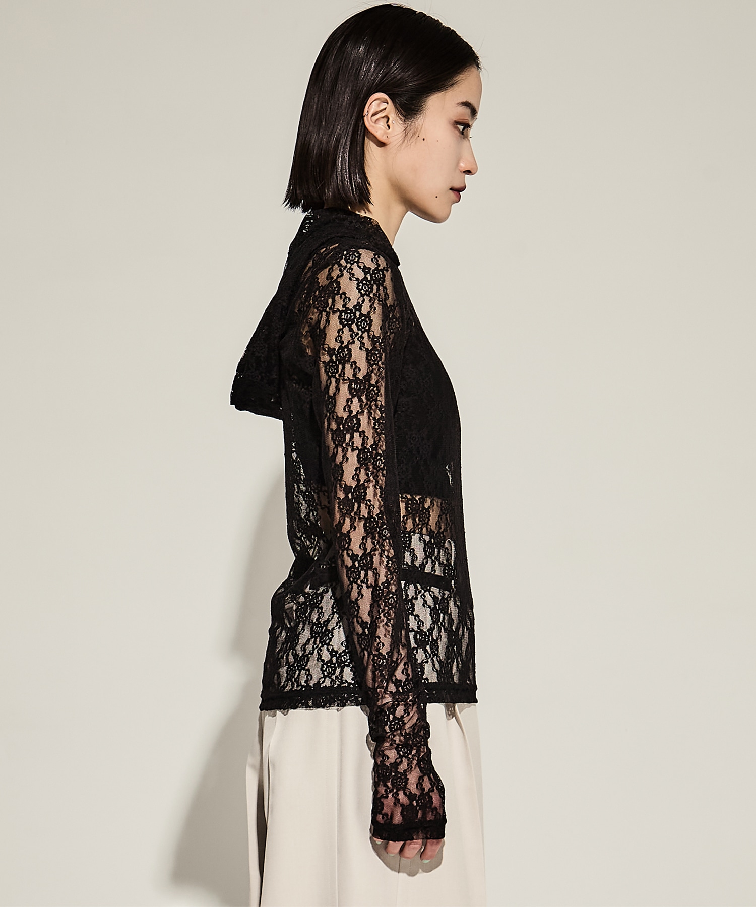 FLOWER LACE CUT OUT HOODIE JOHN LAWRENCE SULLIVAN
