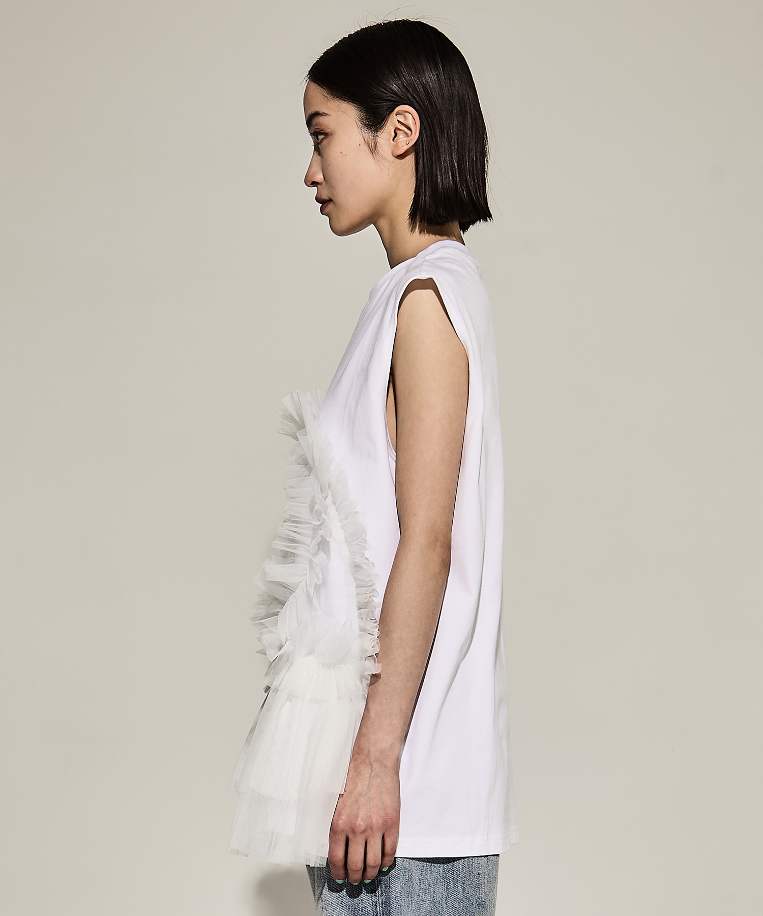 Tulle Sleeveless T-Shirt VIVIANO