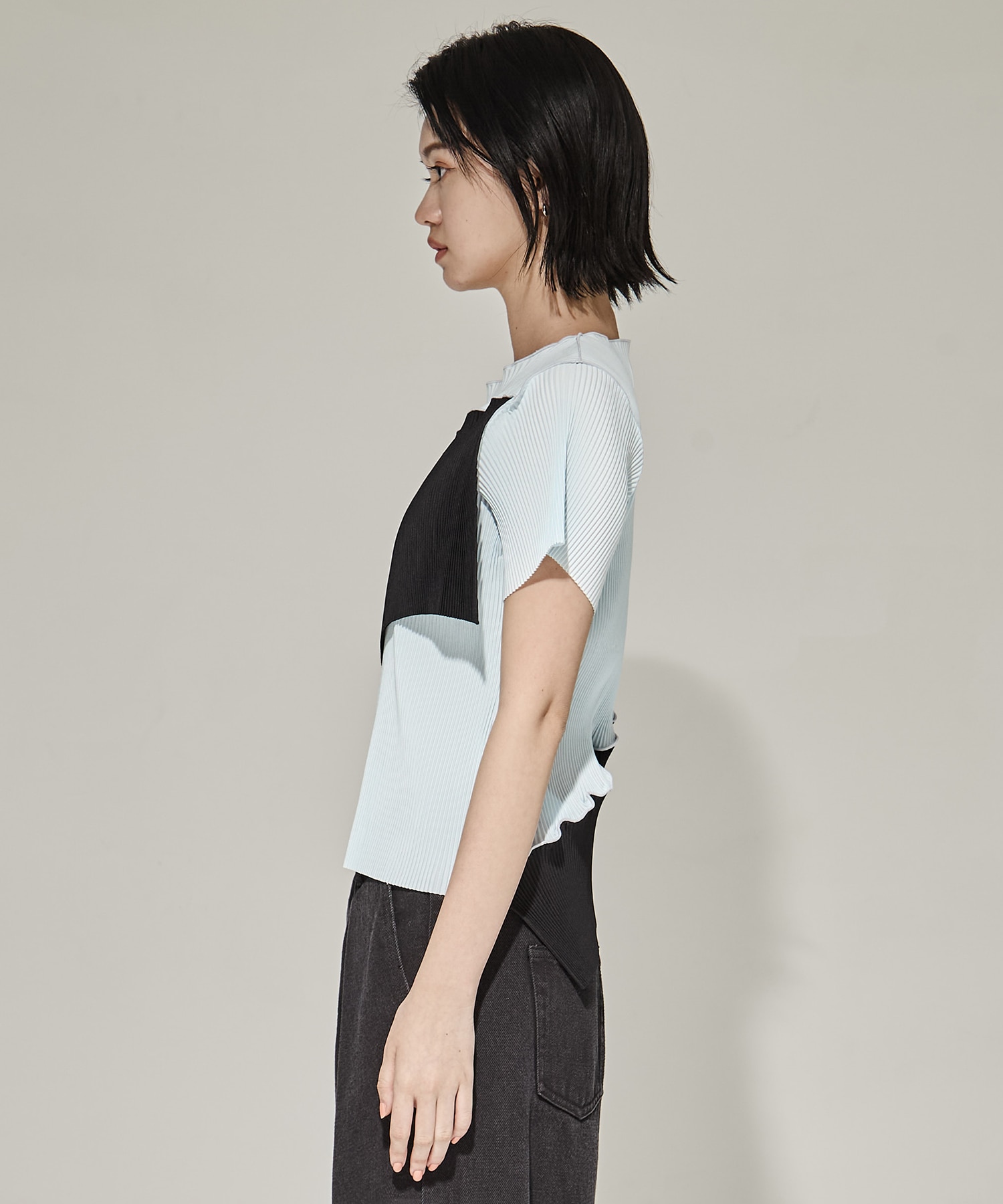 SPIRAL WAVE SHORT SLEEVE TOP kotohayokozawa