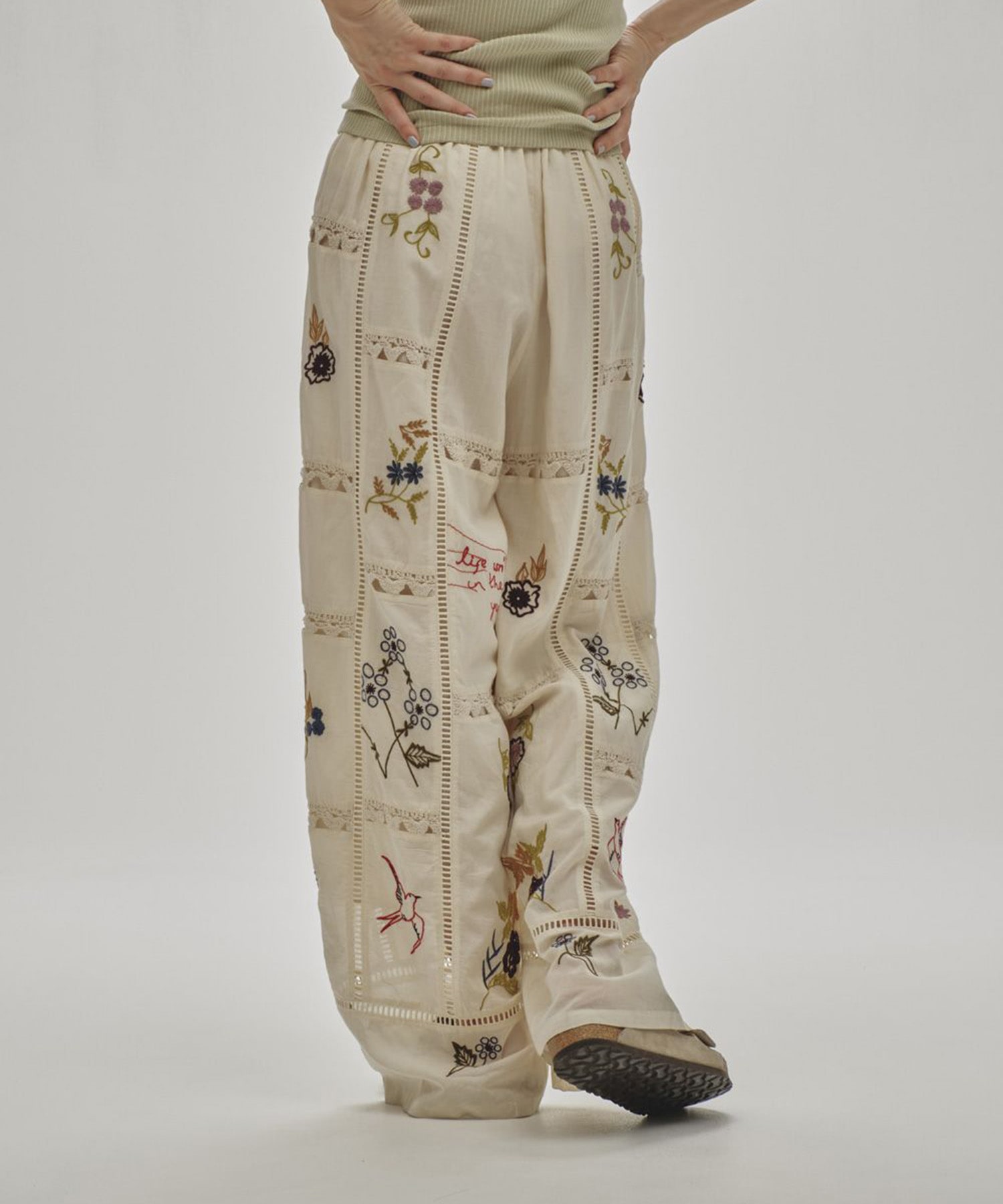 Embroidery Patchwork Trousers TODAYFUL