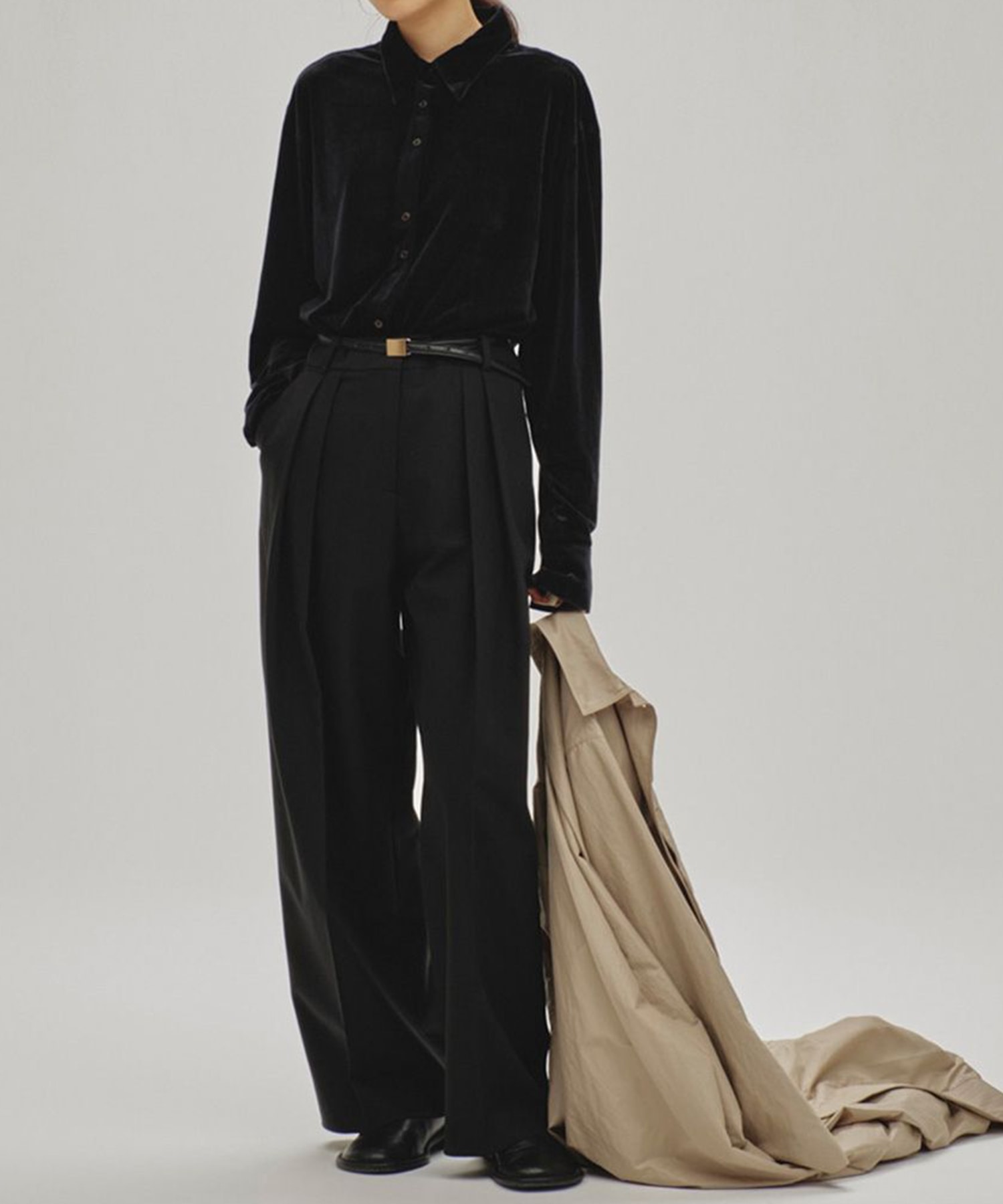 Twill Wide Trousers TODAYFUL