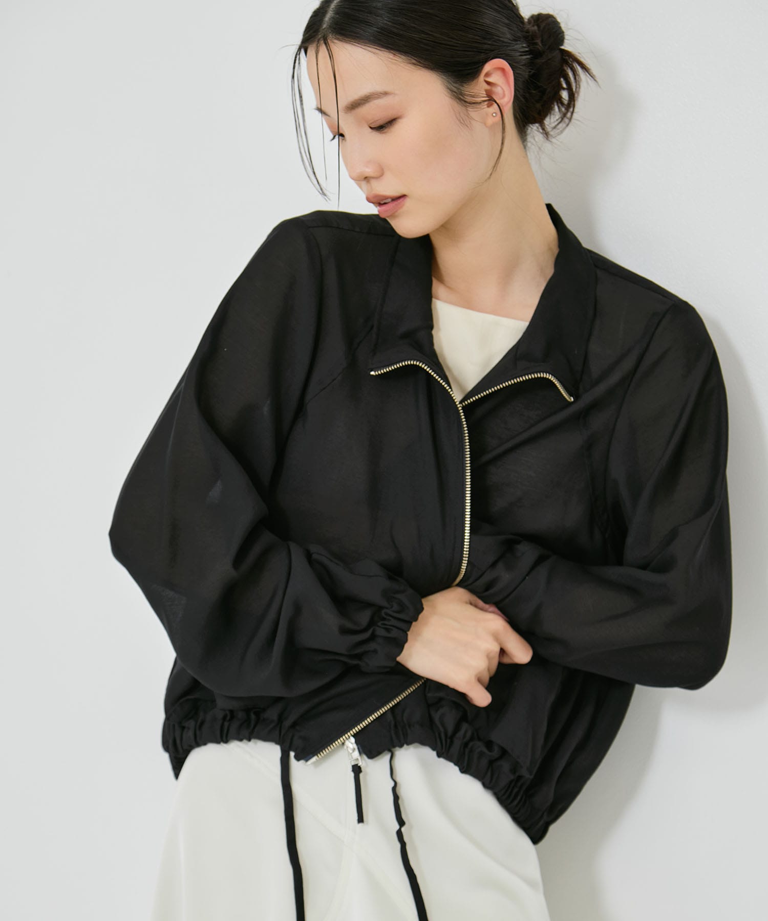SHEER ZIP BLOUSON STUDIOUS