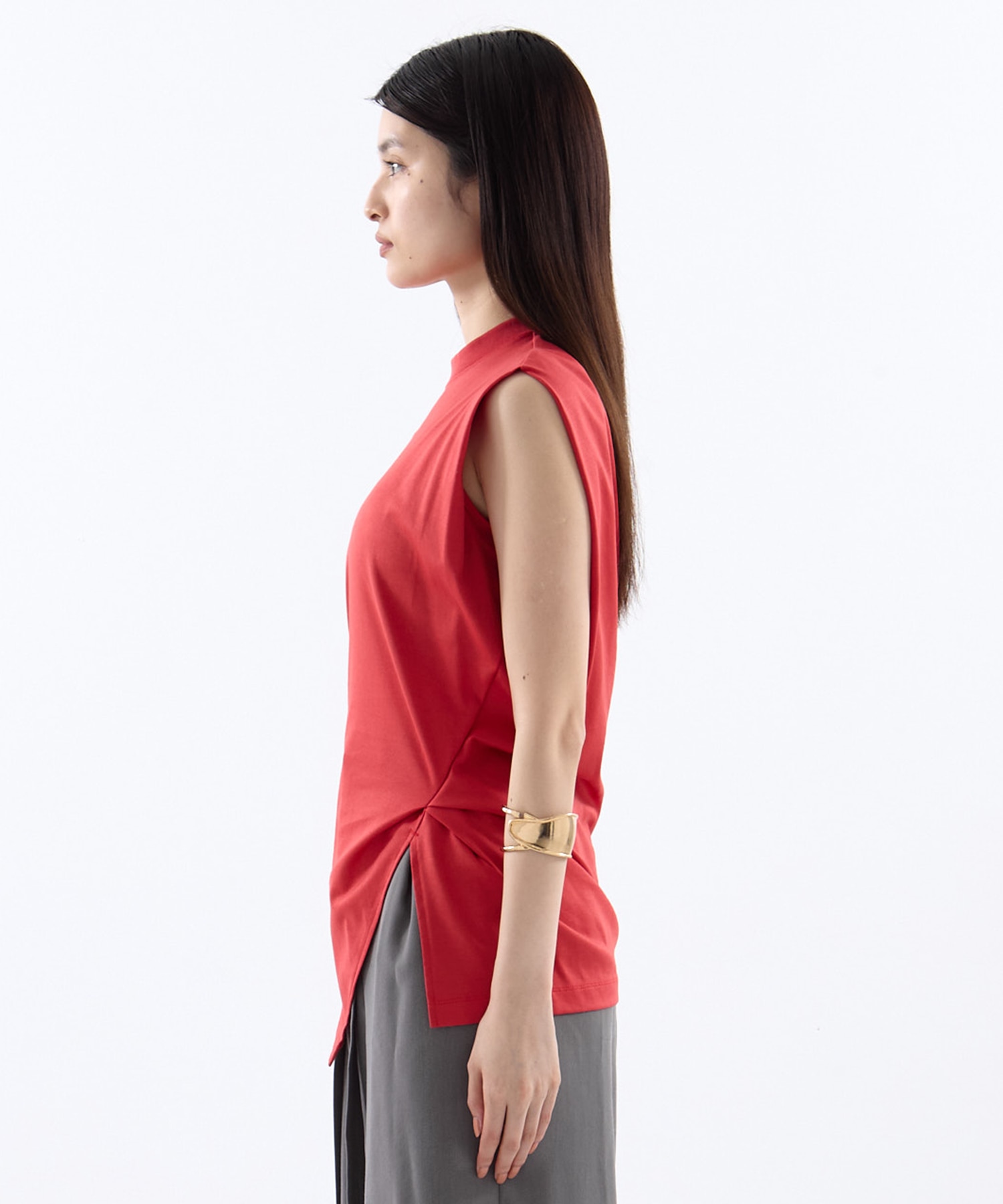 Cotton Jersey Asymmetric Sleeveless Top Mame Kurogouchi