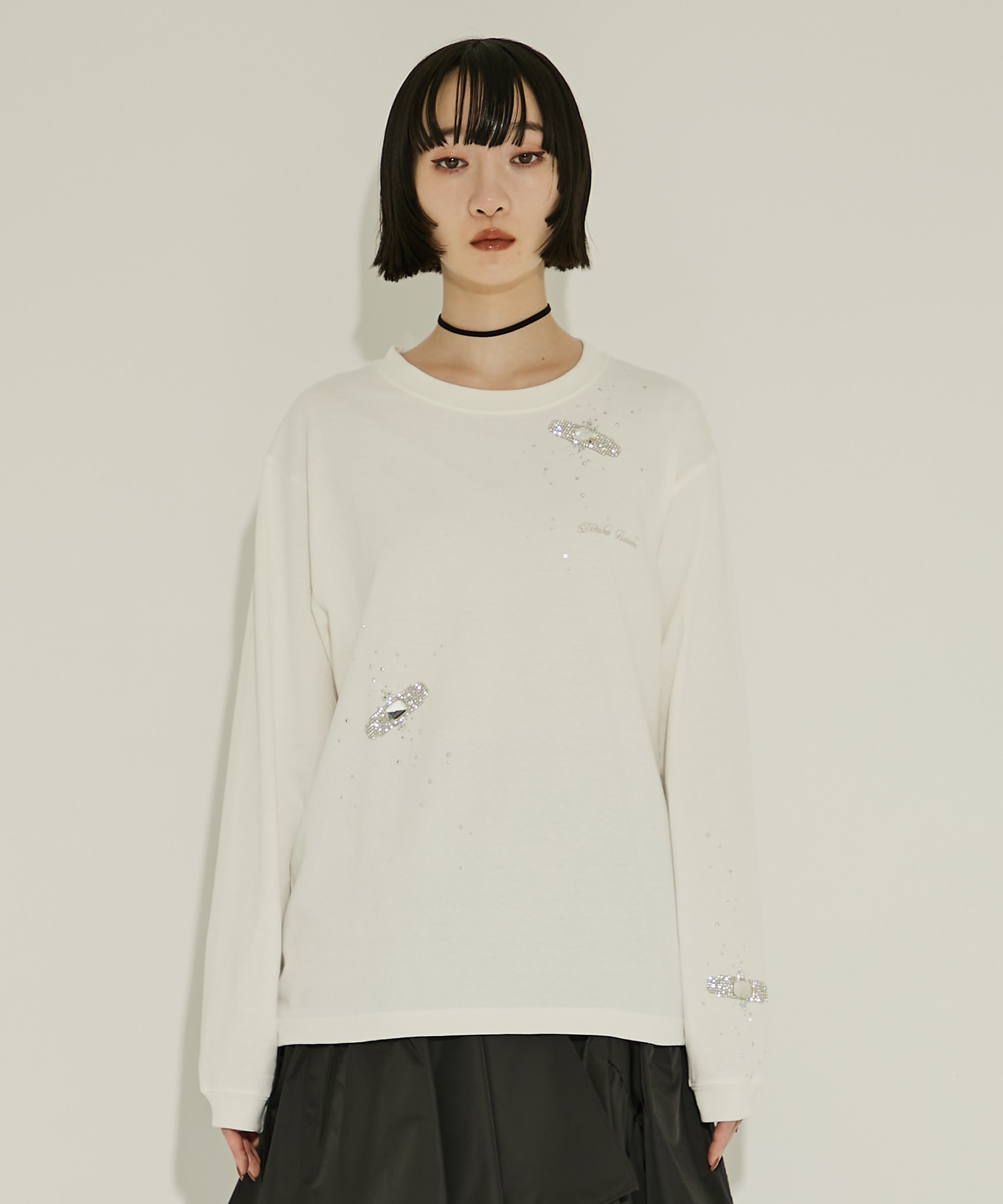 Bijou Aid long sleeve T-shirt White tanakadaisuke
