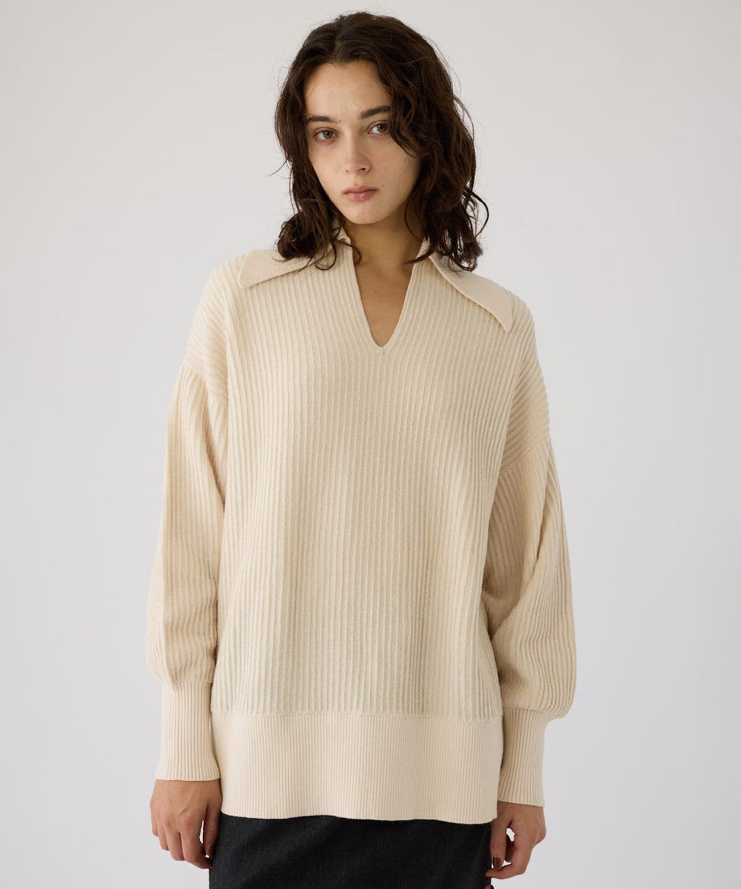 Basic coller rib pullover RIM.ARK