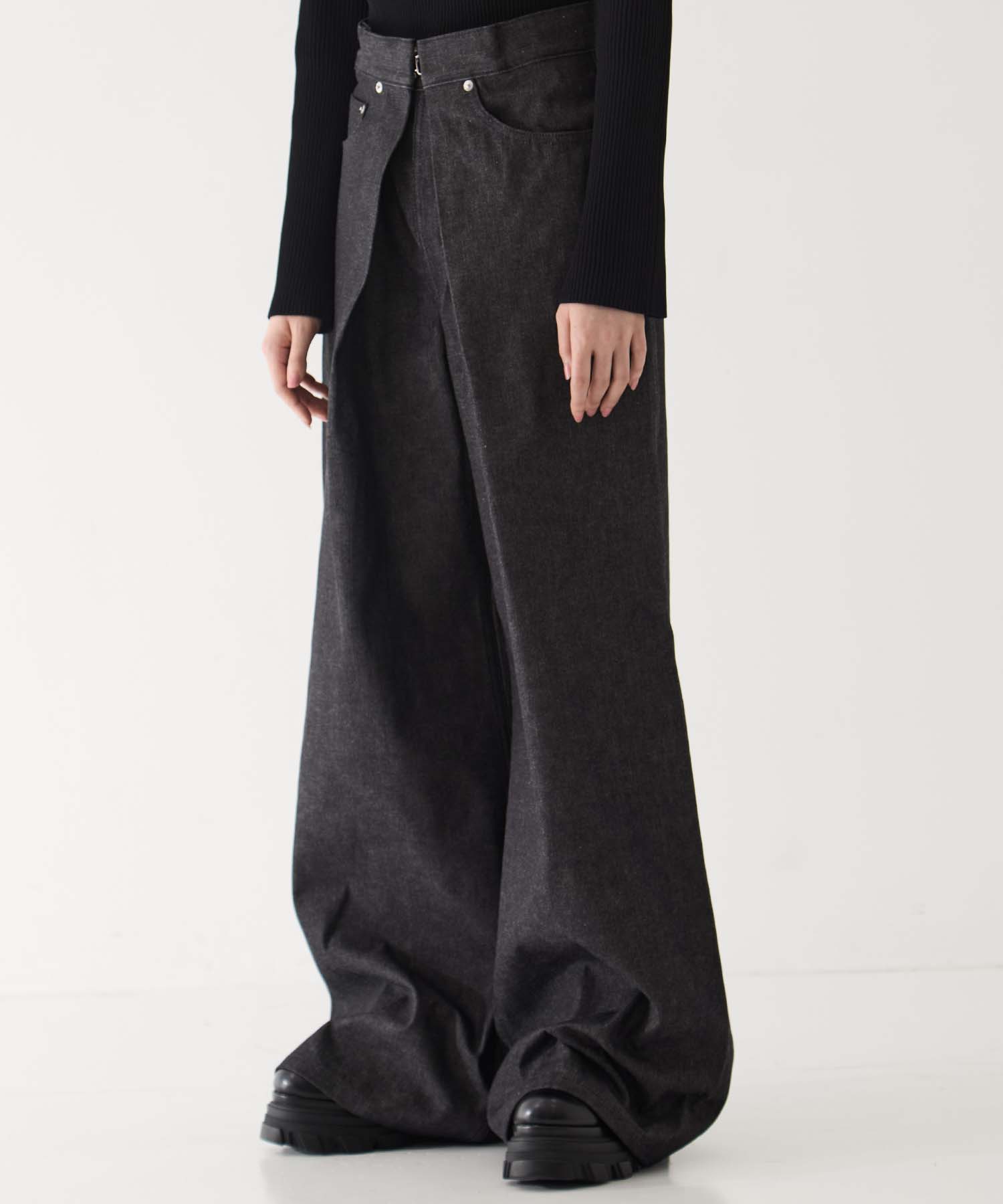 RIGID DENIM WIDE PANTS (SHORT LENGTH) JOHN LAWRENCE SULLIVAN