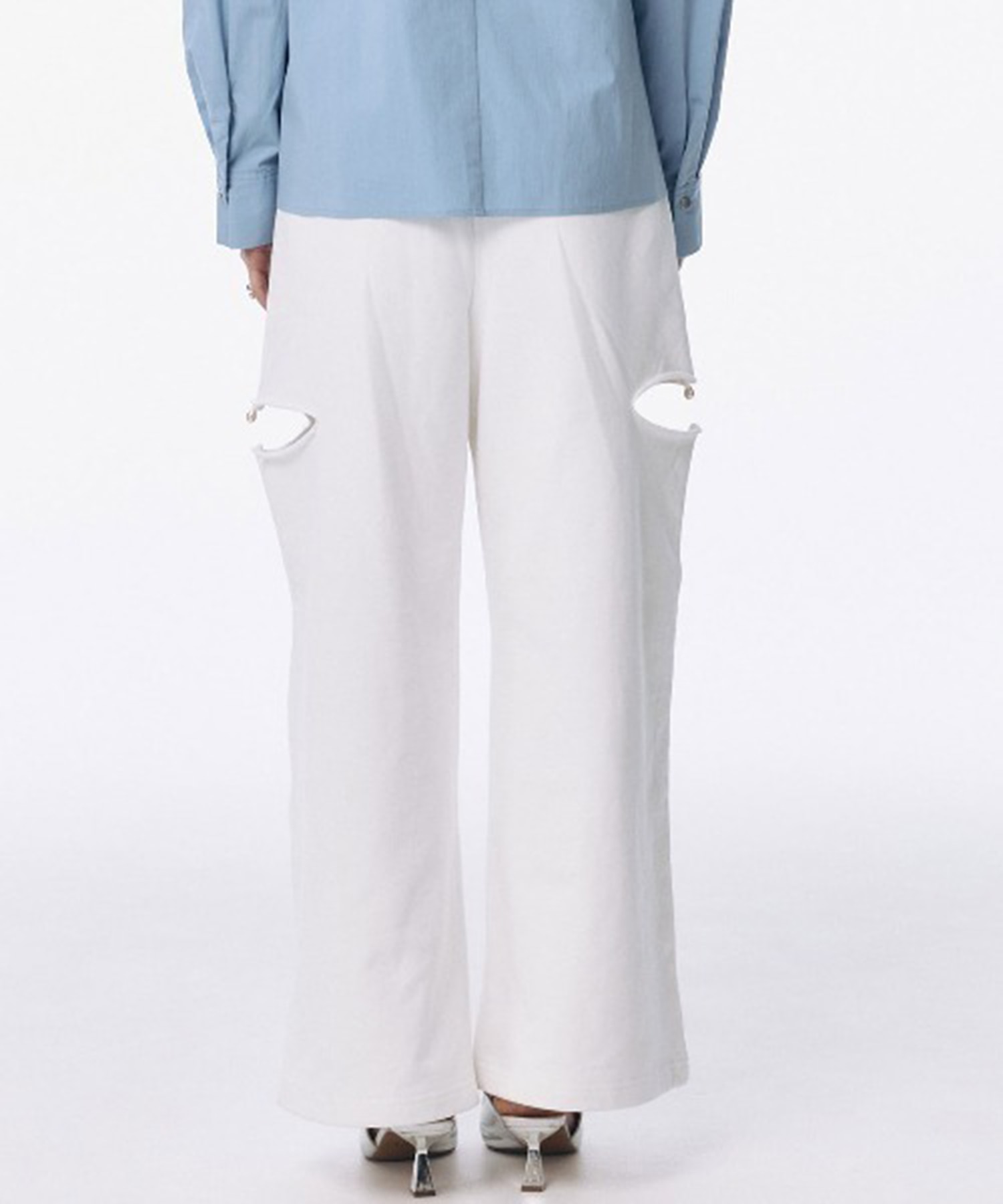 SLIT SWEAT PANTS with PEARL JOSEMOON