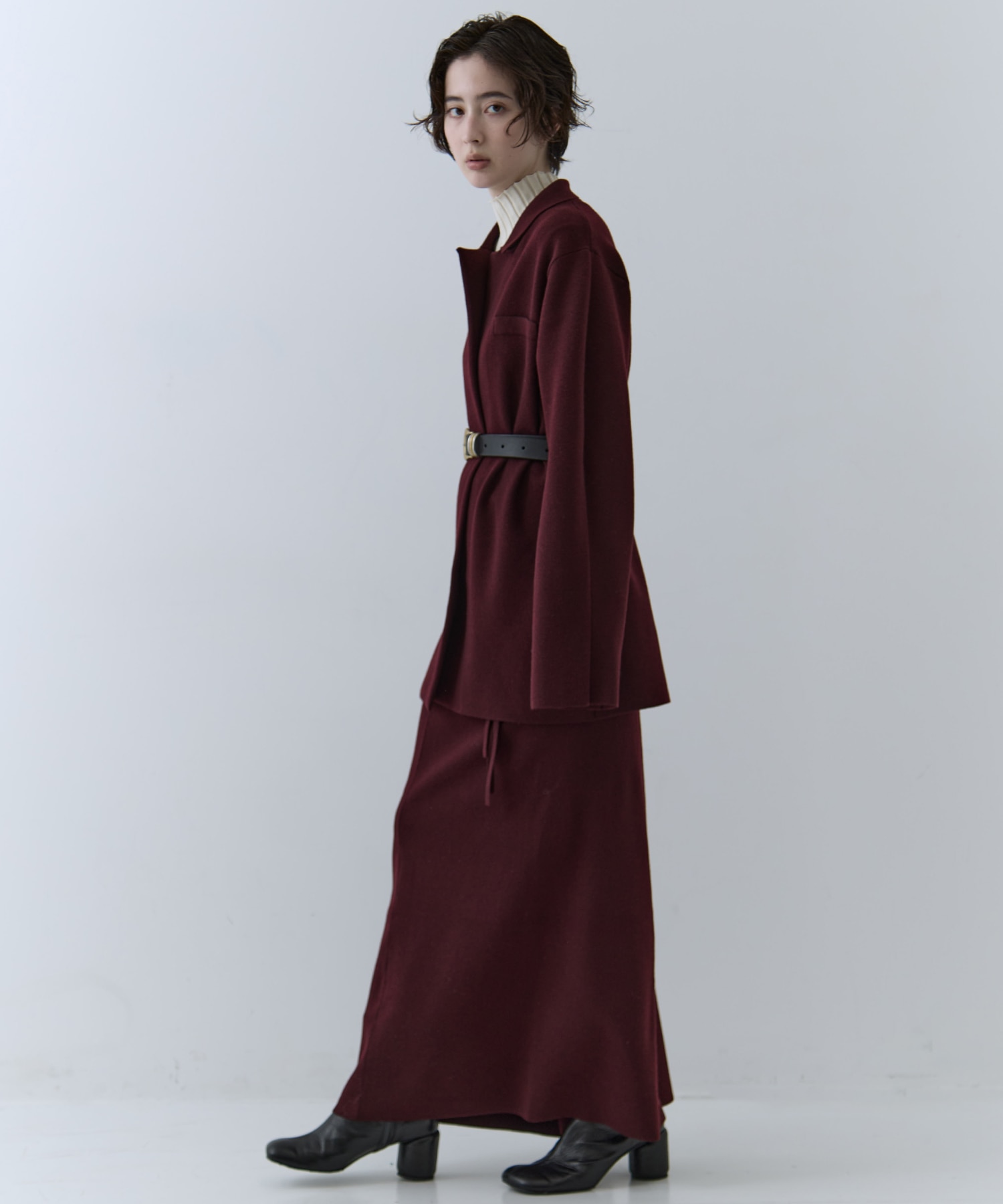 UND JACKET WINDING SKIRT KNIT SET DRESS AMERI