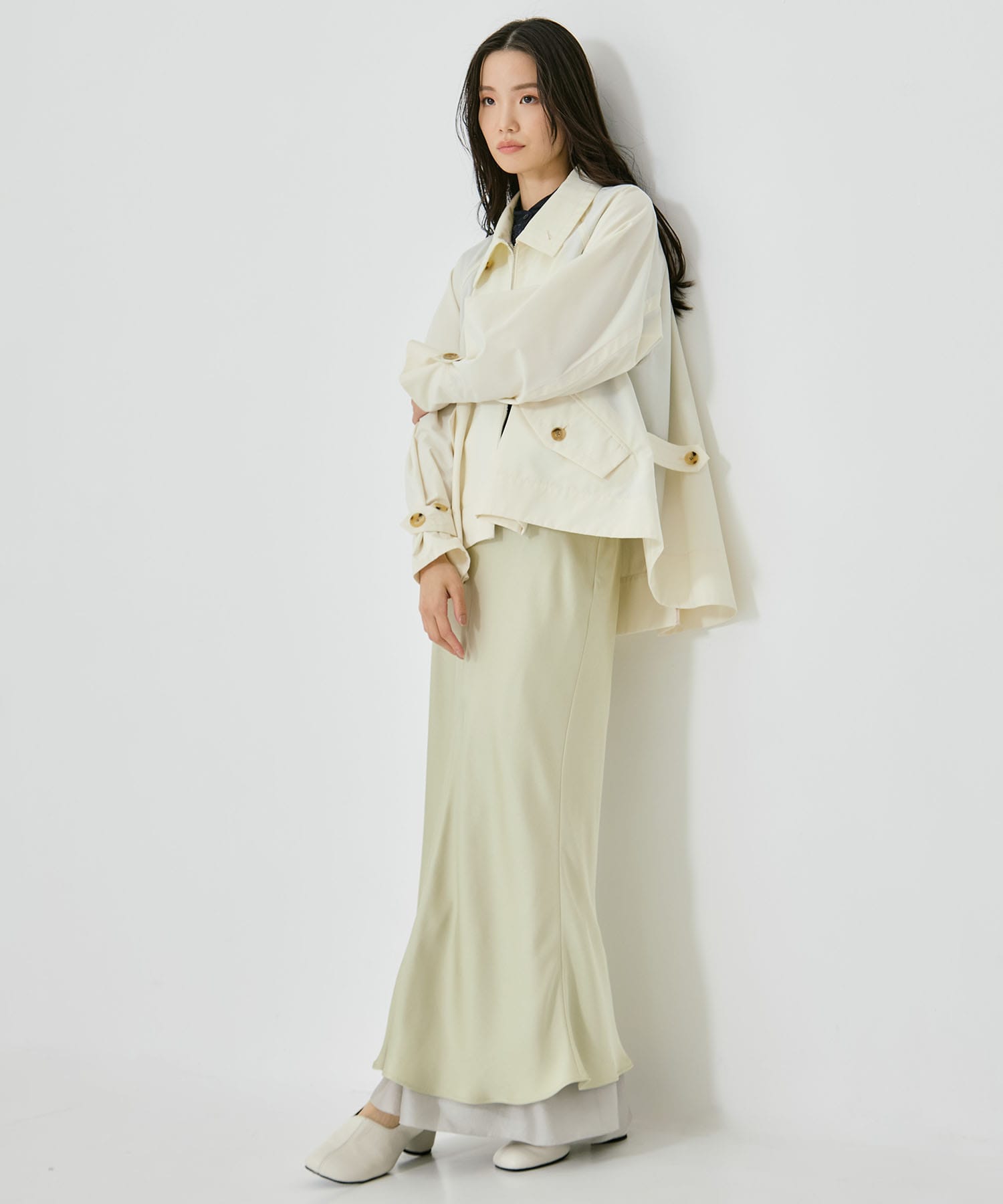 LAYERED SATIN MERMAID SKIRT STUDIOUS