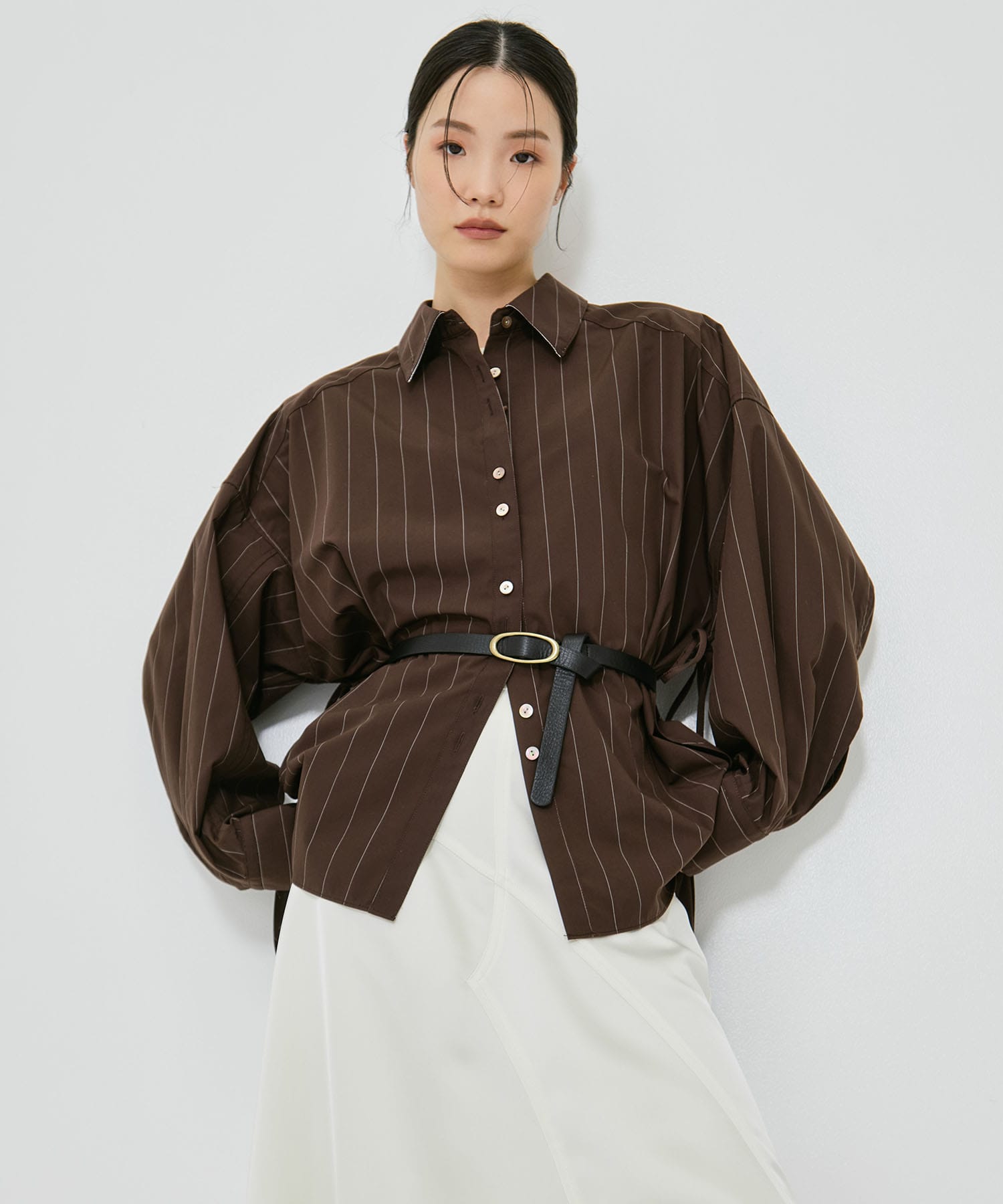 Wide Stripe 2way Shirt STUDIOUS