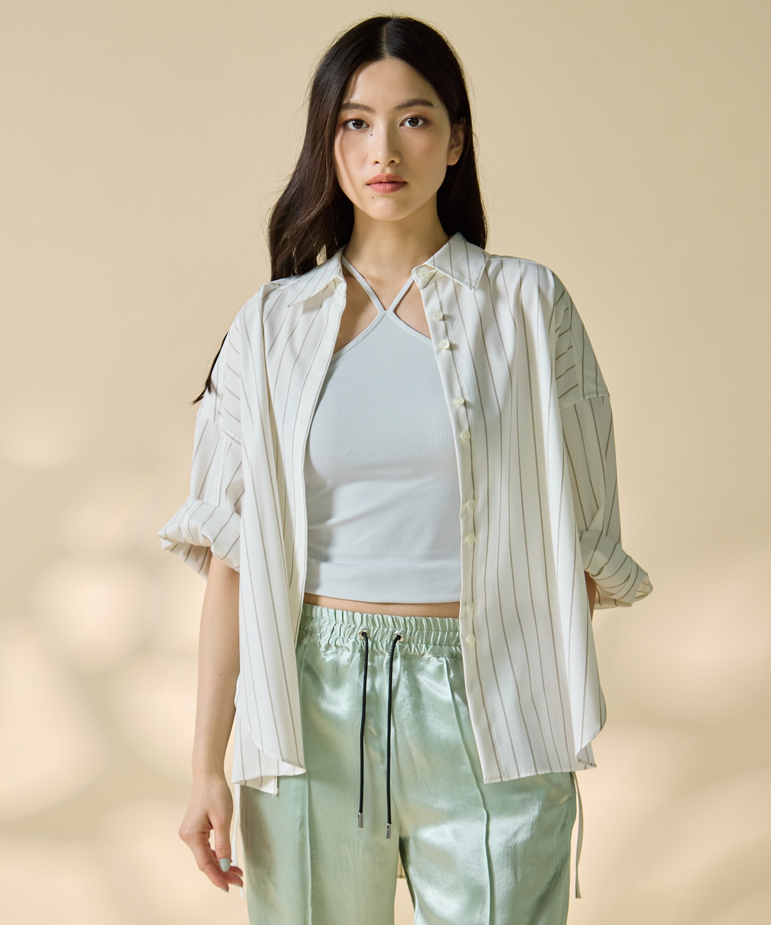 Wide Stripe 2way Shirt STUDIOUS